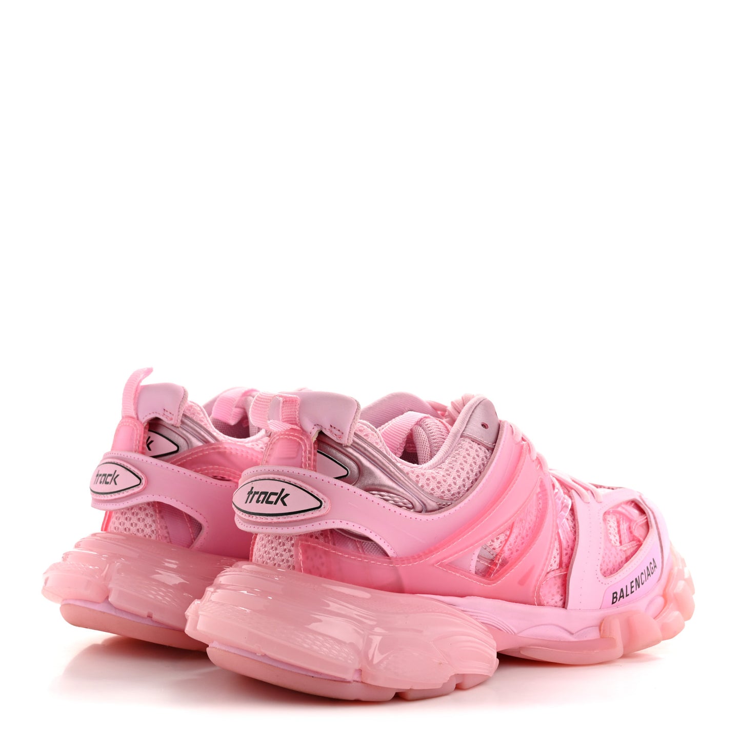 Rubber Mesh Fabric Clear Sole Womens Track Sneakers 39 Pink