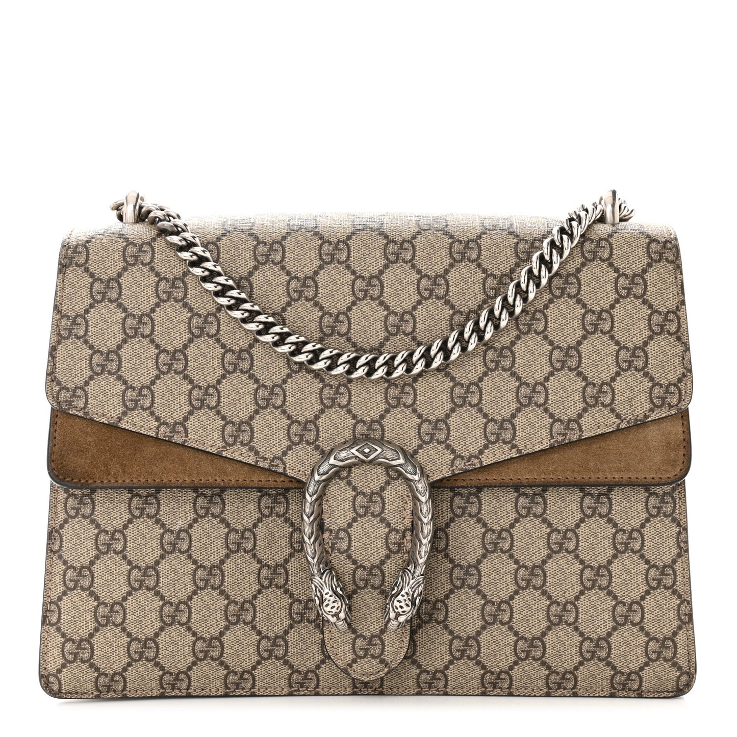 GG Supreme Monogram Medium Dionysus Shoulder Bag Taupe