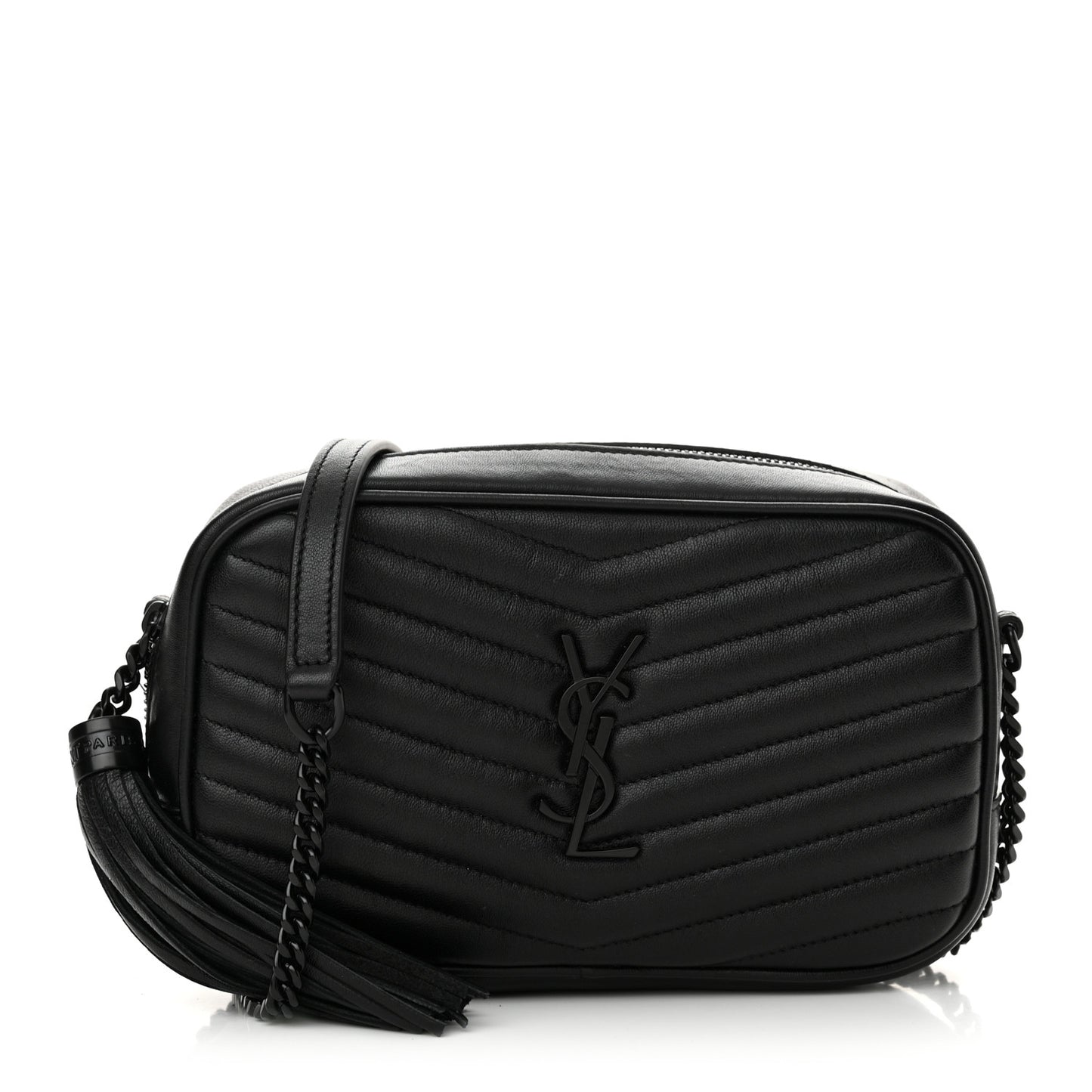 Calfskin Matelasse Monochrome Monogram Mini Lou Camera Bag Black