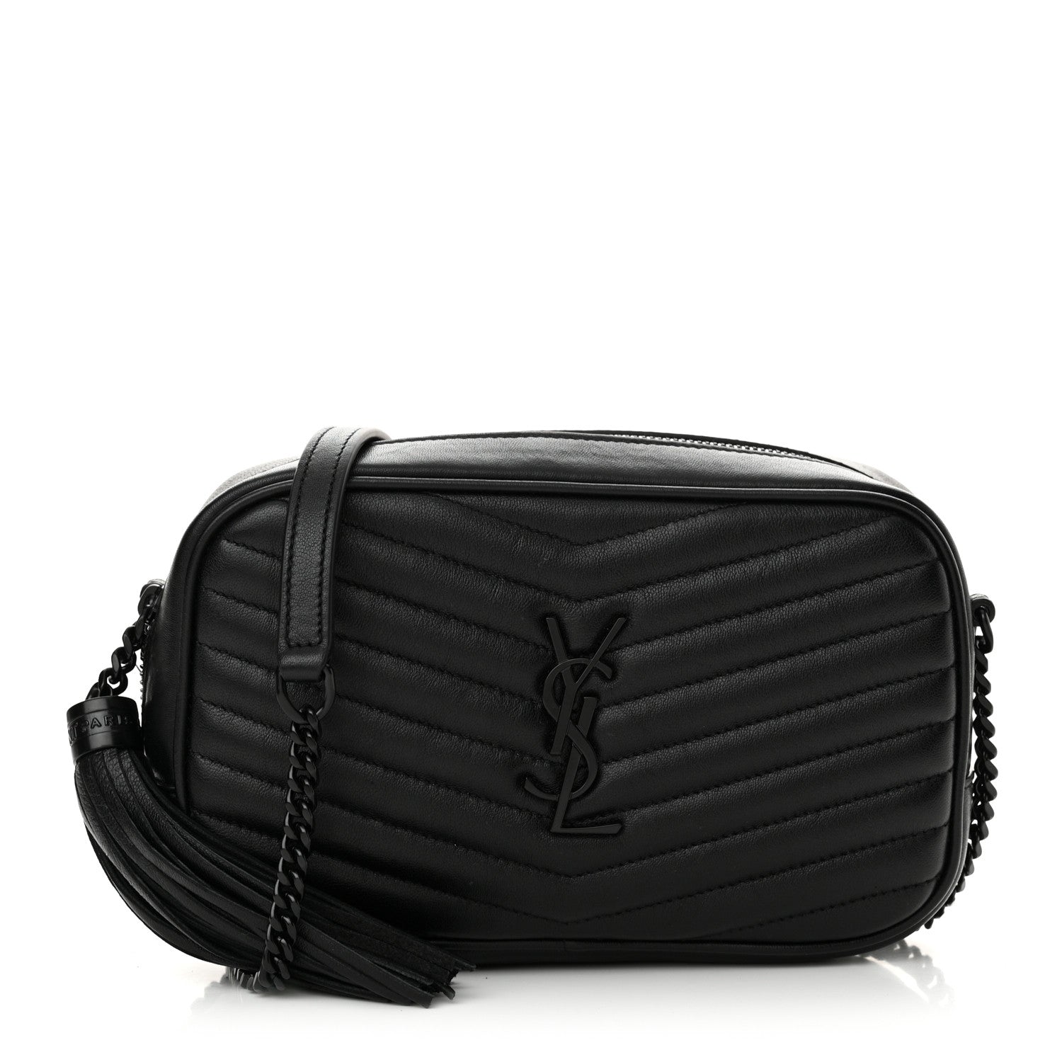 Saint Laurent Calfskin Matelasse Monochrome Monogram Mini Lou Camera Bag Black 1 of 10