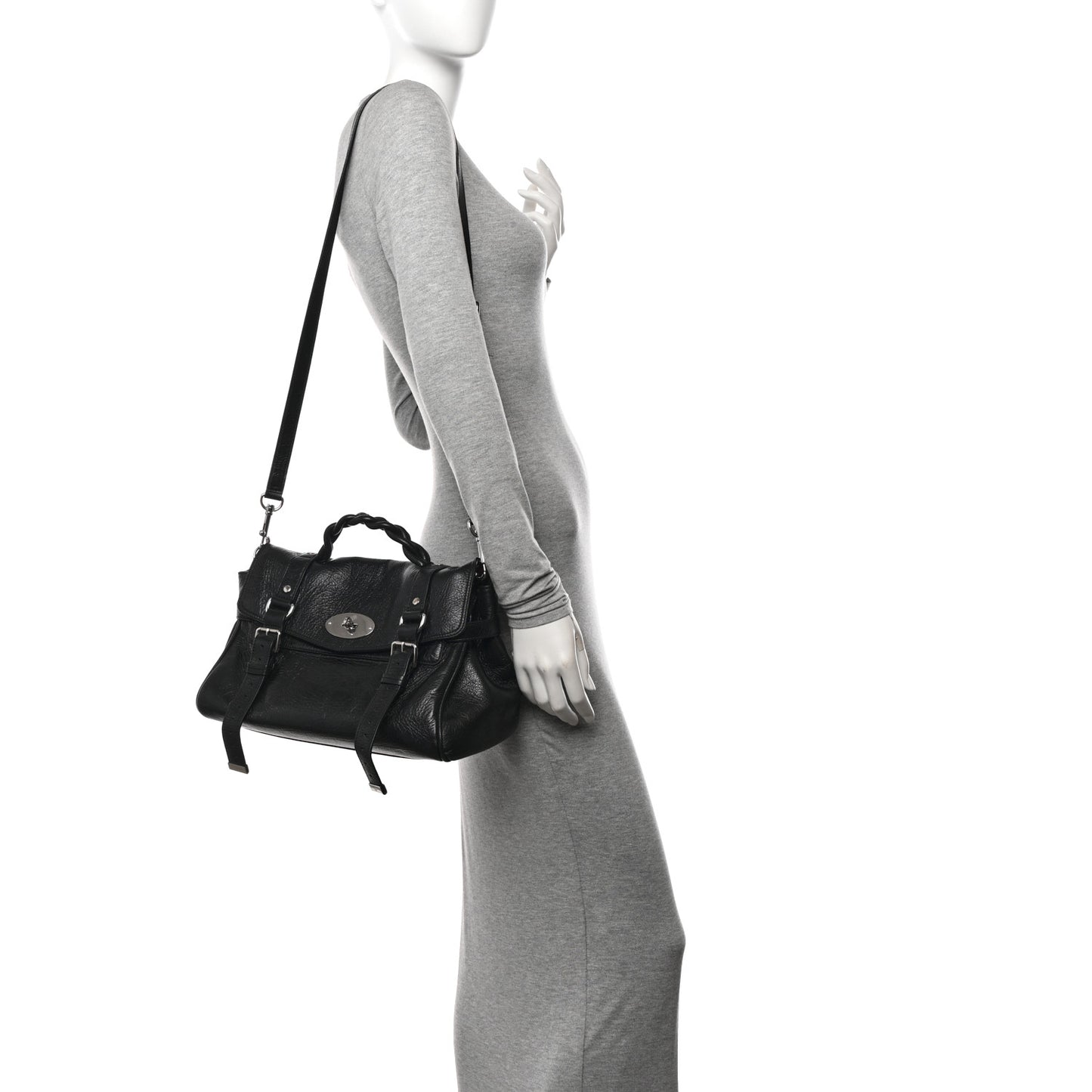 Shiny Calfskin Medium Alexa Black