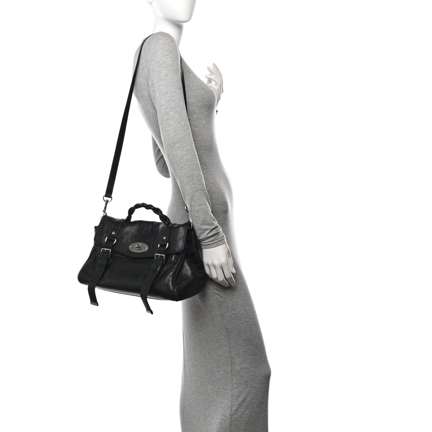 Mulberry Shiny Calfskin Medium Alexa Black 2 of 11