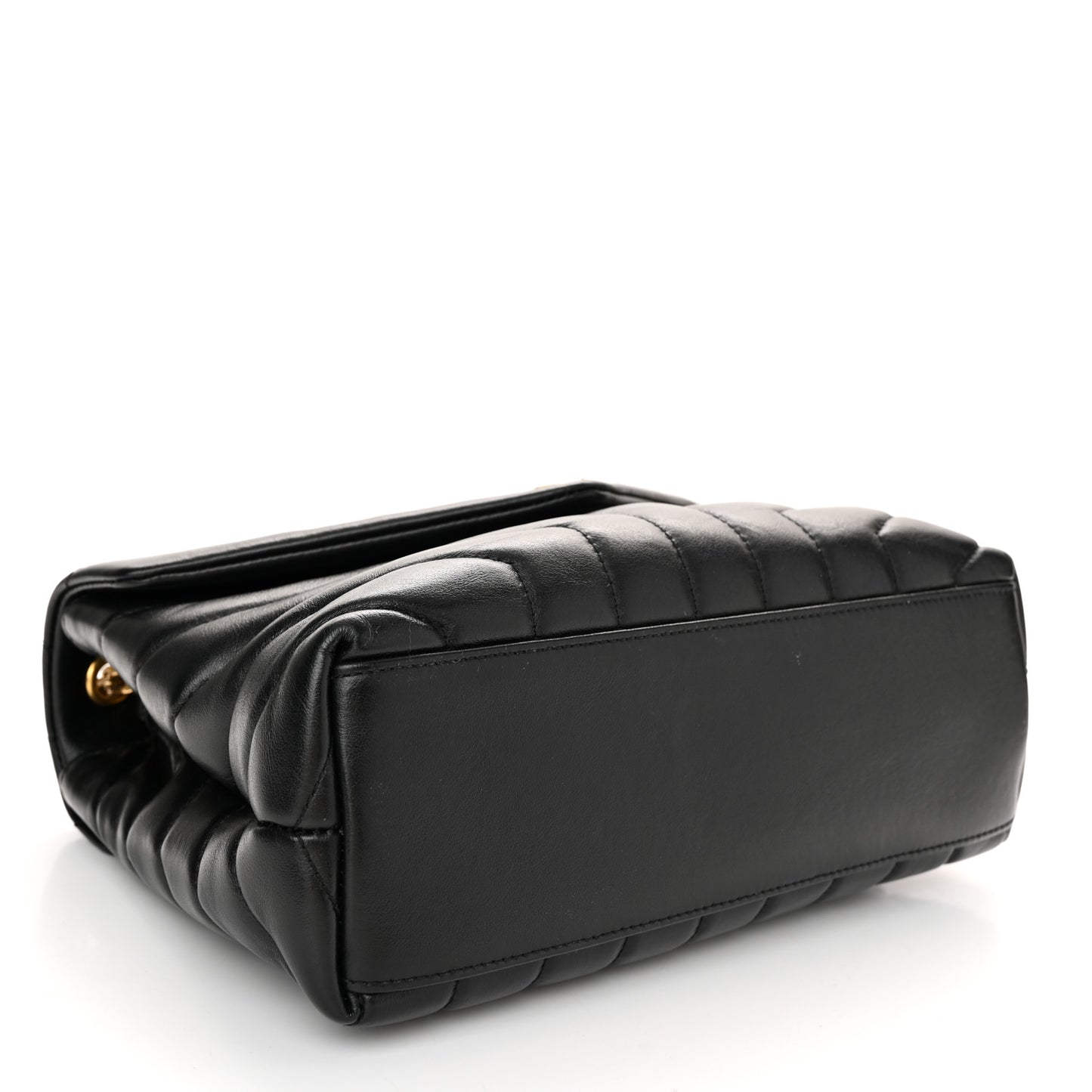 Calfskin Y Quilted Monogram Small Loulou Chain Satchel Black