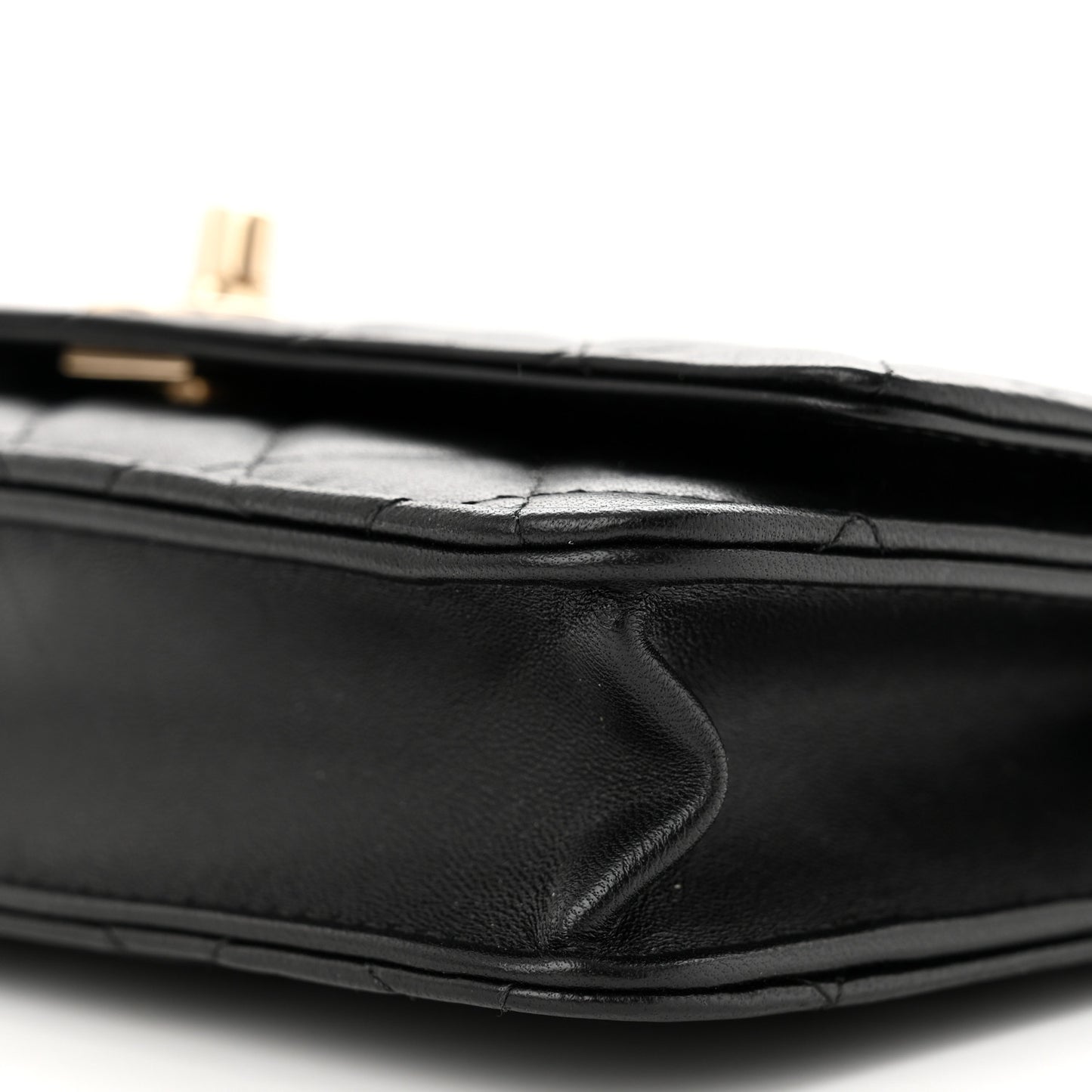 Lambskin Quilted Trendy CC Wallet On Chain WOC Black