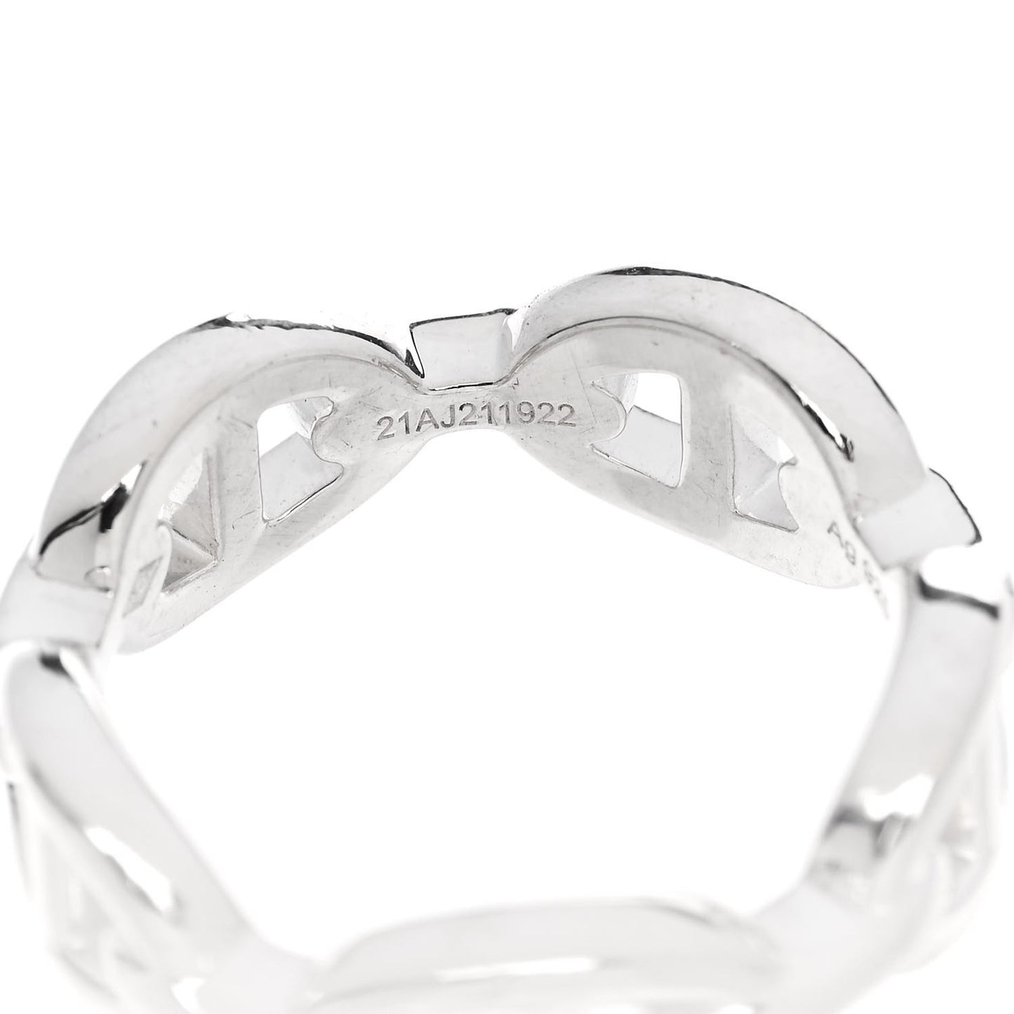 Sterling Silver PM Chaine d'Ancre Enchainee Band Ring 55 7.25