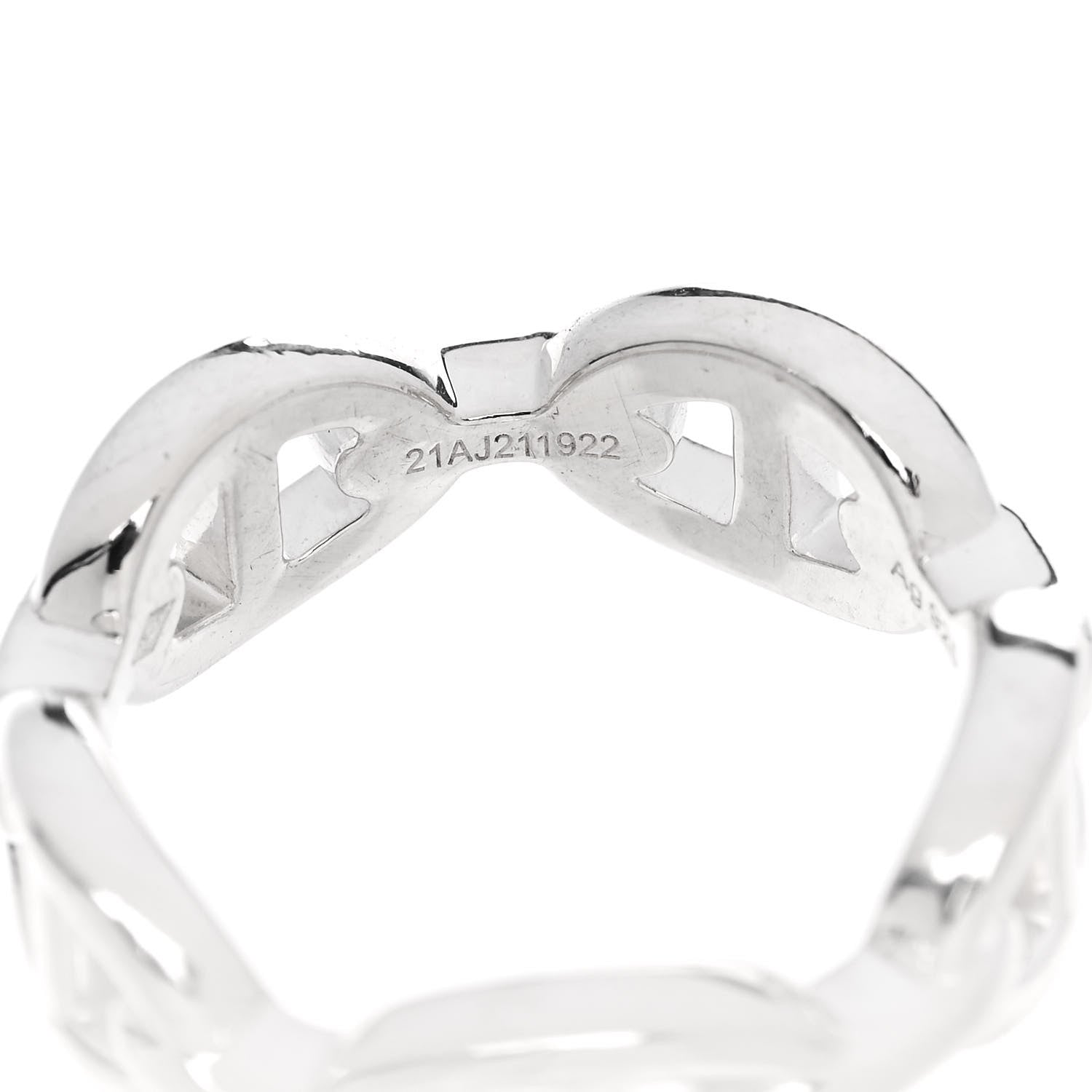 Hermes Sterling Silver PM Chaine d'Ancre Enchainee Band Ring 55 7.25 7 of 9