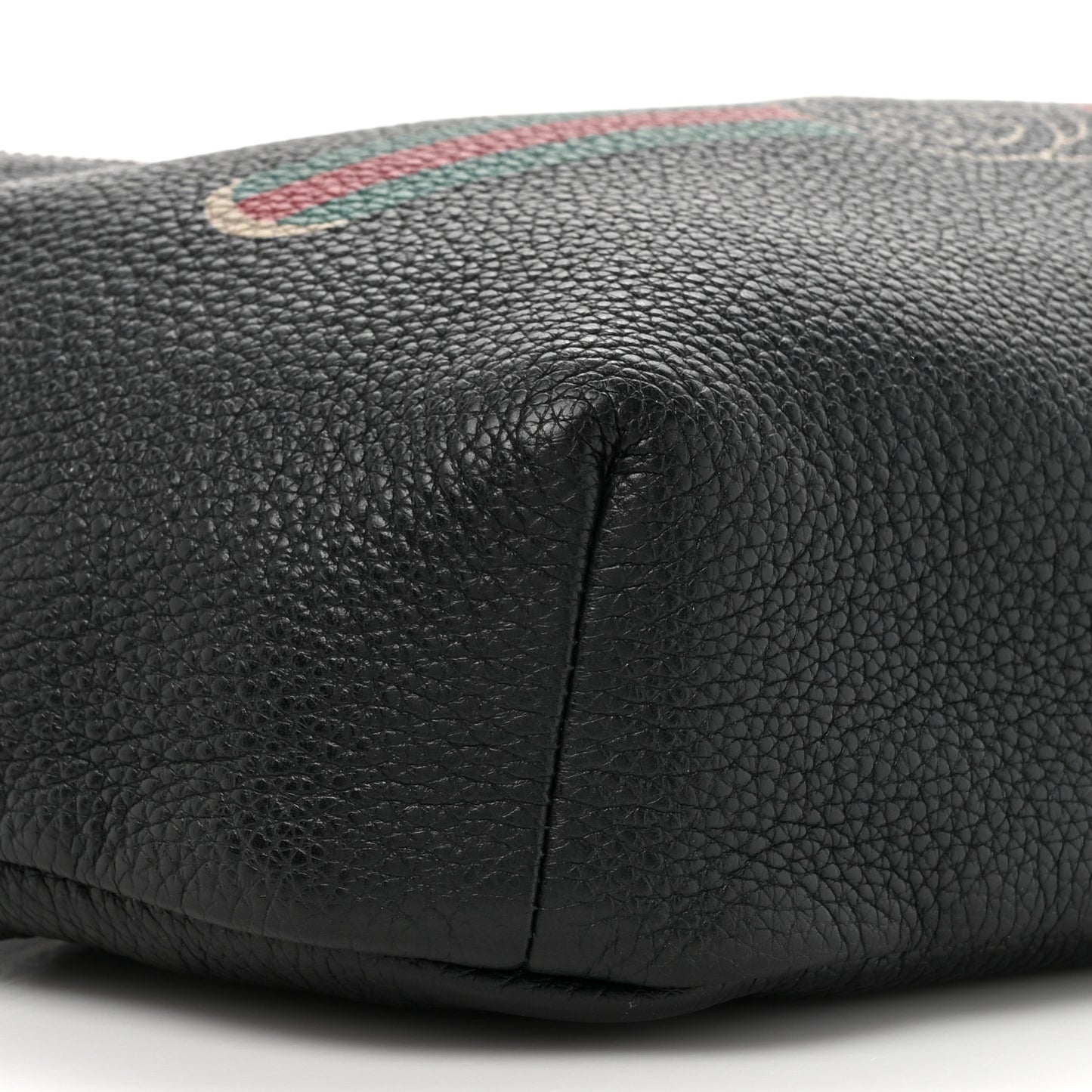 Grained Calfskin Logo Belt Bag Black