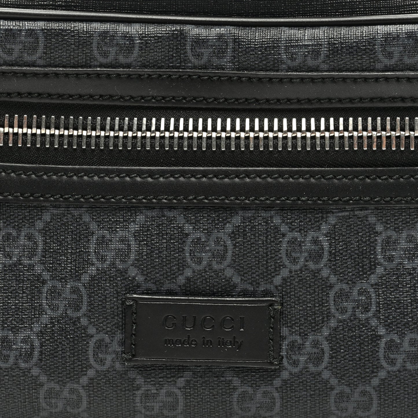 Soft GG Supreme Monogram Web Belt Bag Black Grey