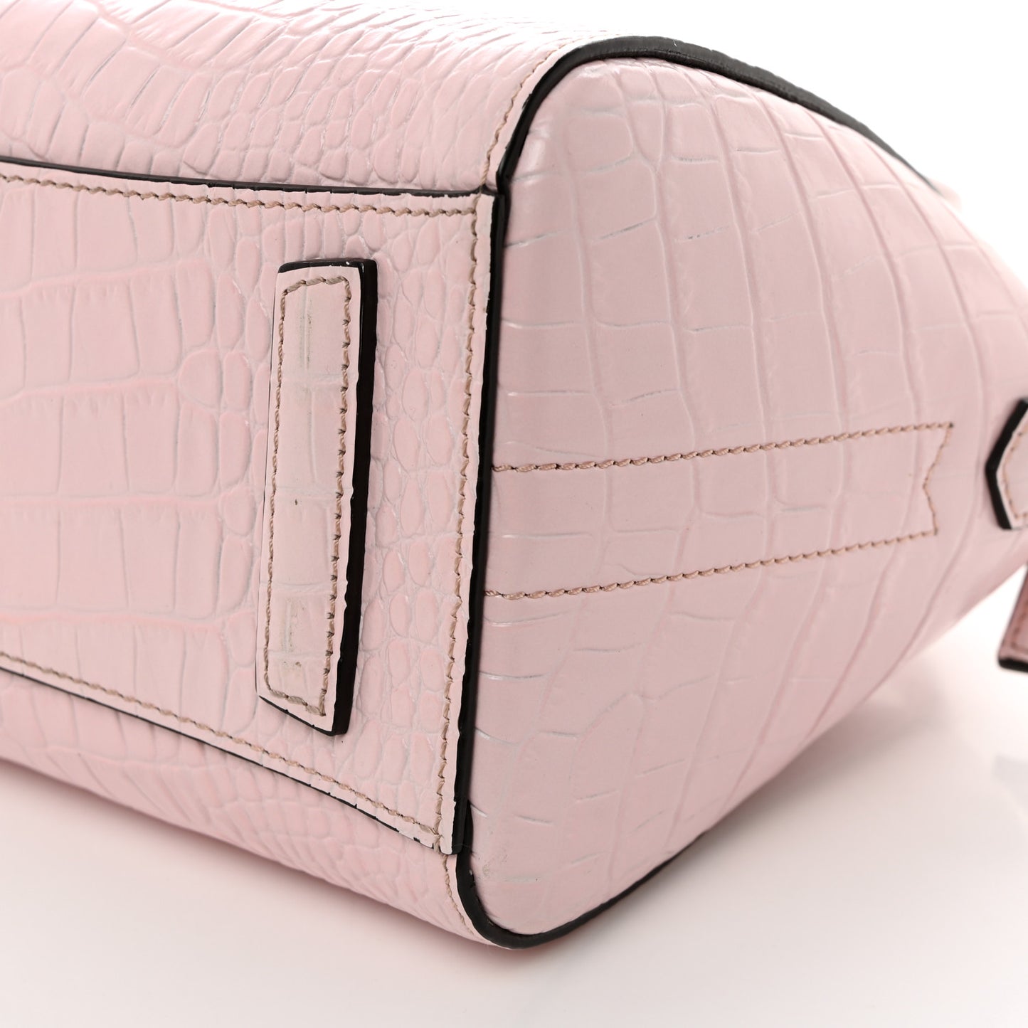 Calfskin Crocodile Embossed Mini Antigona Pink
