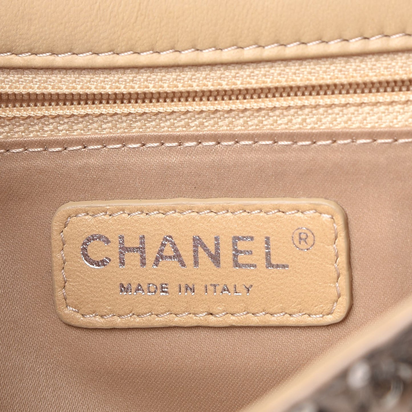 Sequin Quilted Medium Single Flap Gold