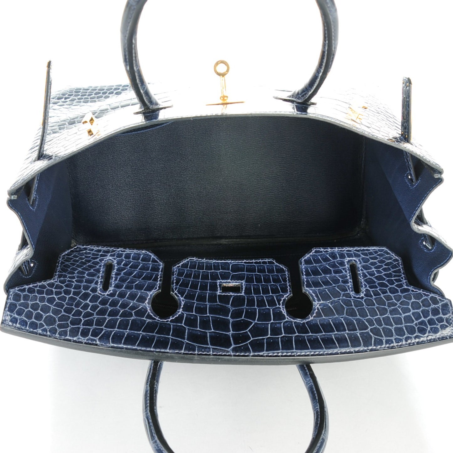 Shiny Porosus Crocodile Birkin 35 Bleu Abysse