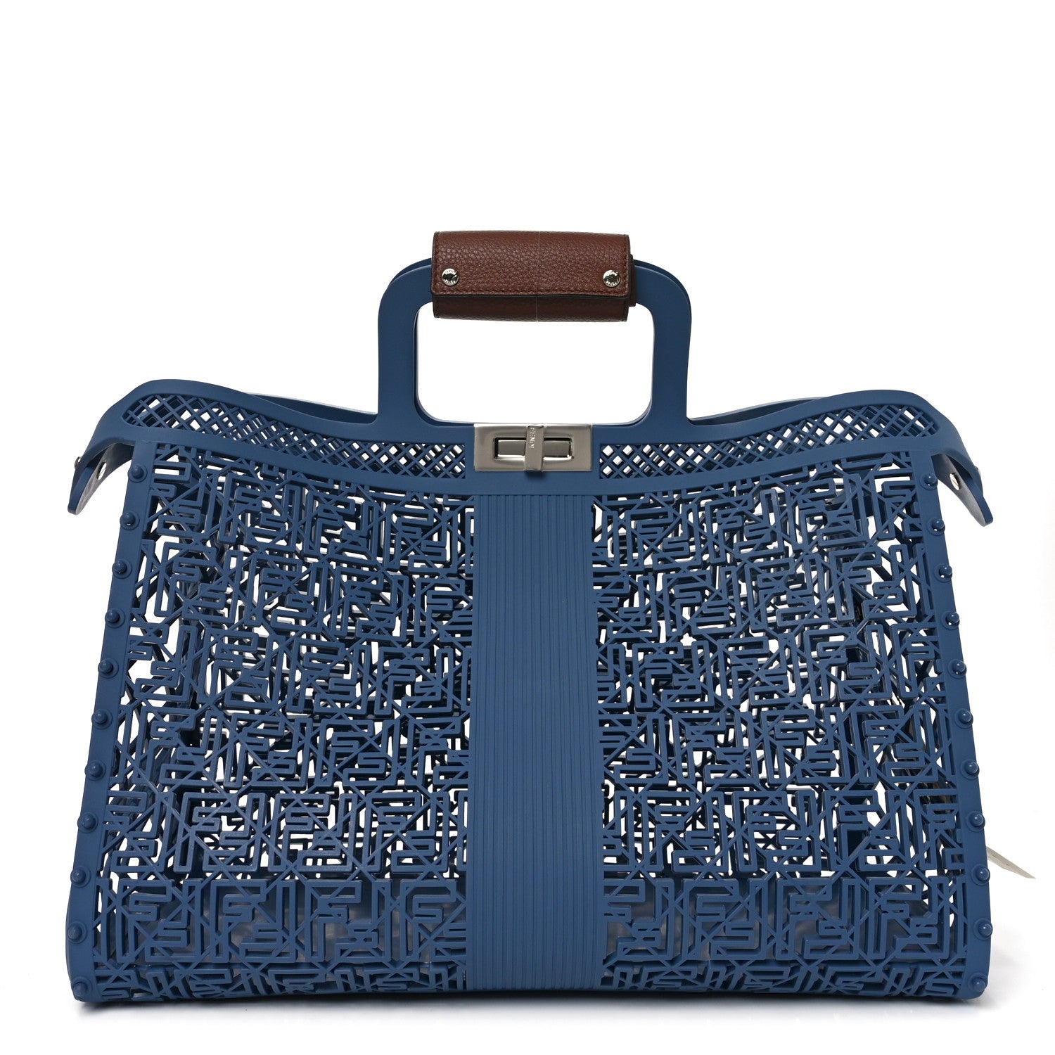 Fendi Recycled Plastic Forty8 Basket Neon Blue Dark Nut 1833175