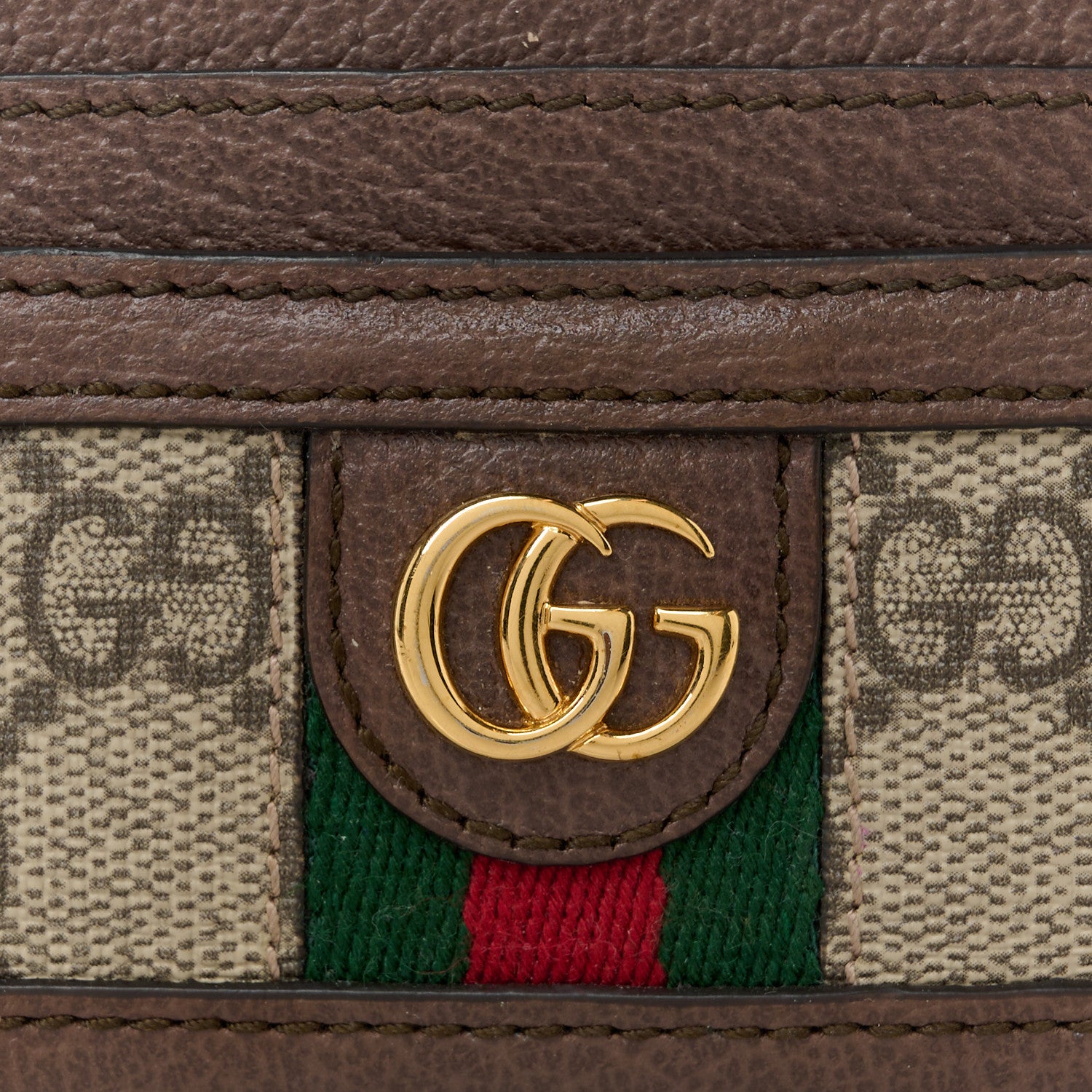 Gucci GG Supreme Monogram Textured Dollar Calfskin Ophidia Card Holder Beige Ebony New Acero 7 of 7