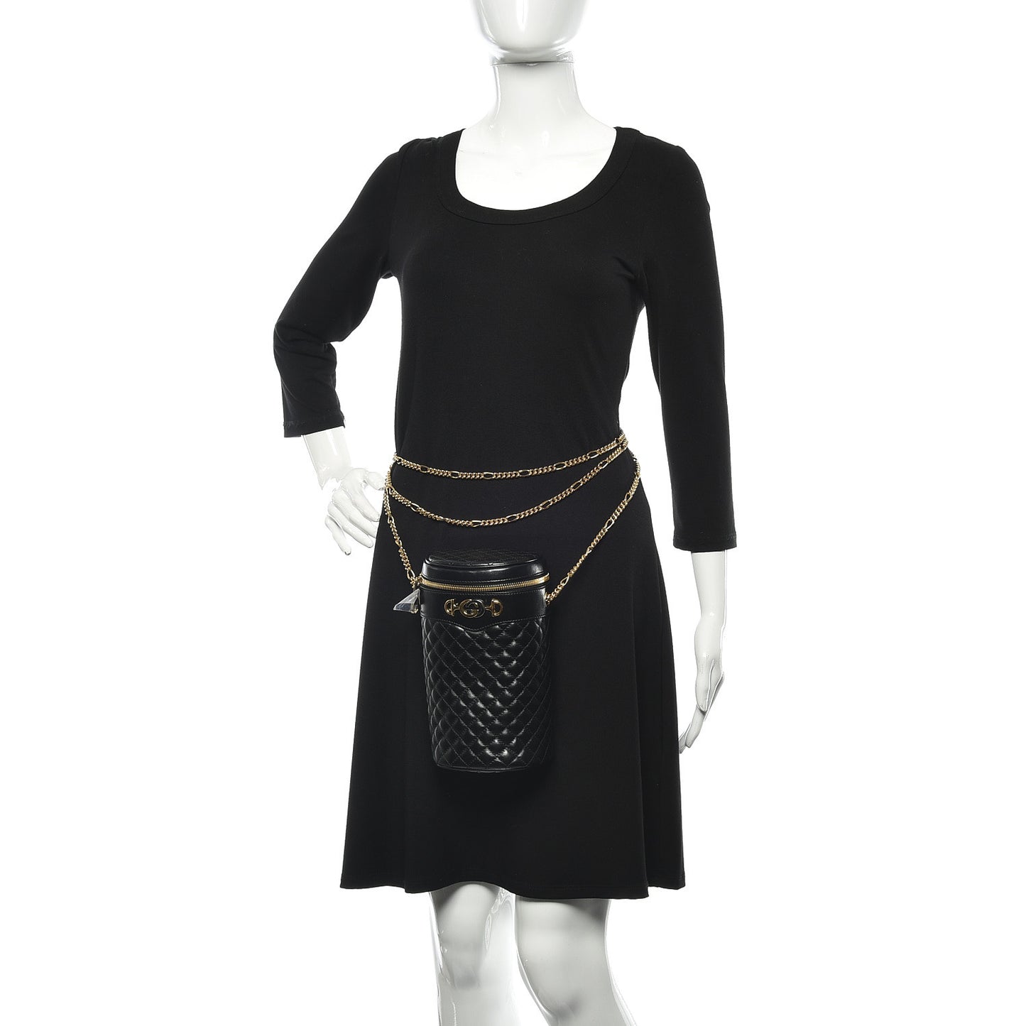 Calfskin Trapuntata Zumi Belt Bag Black