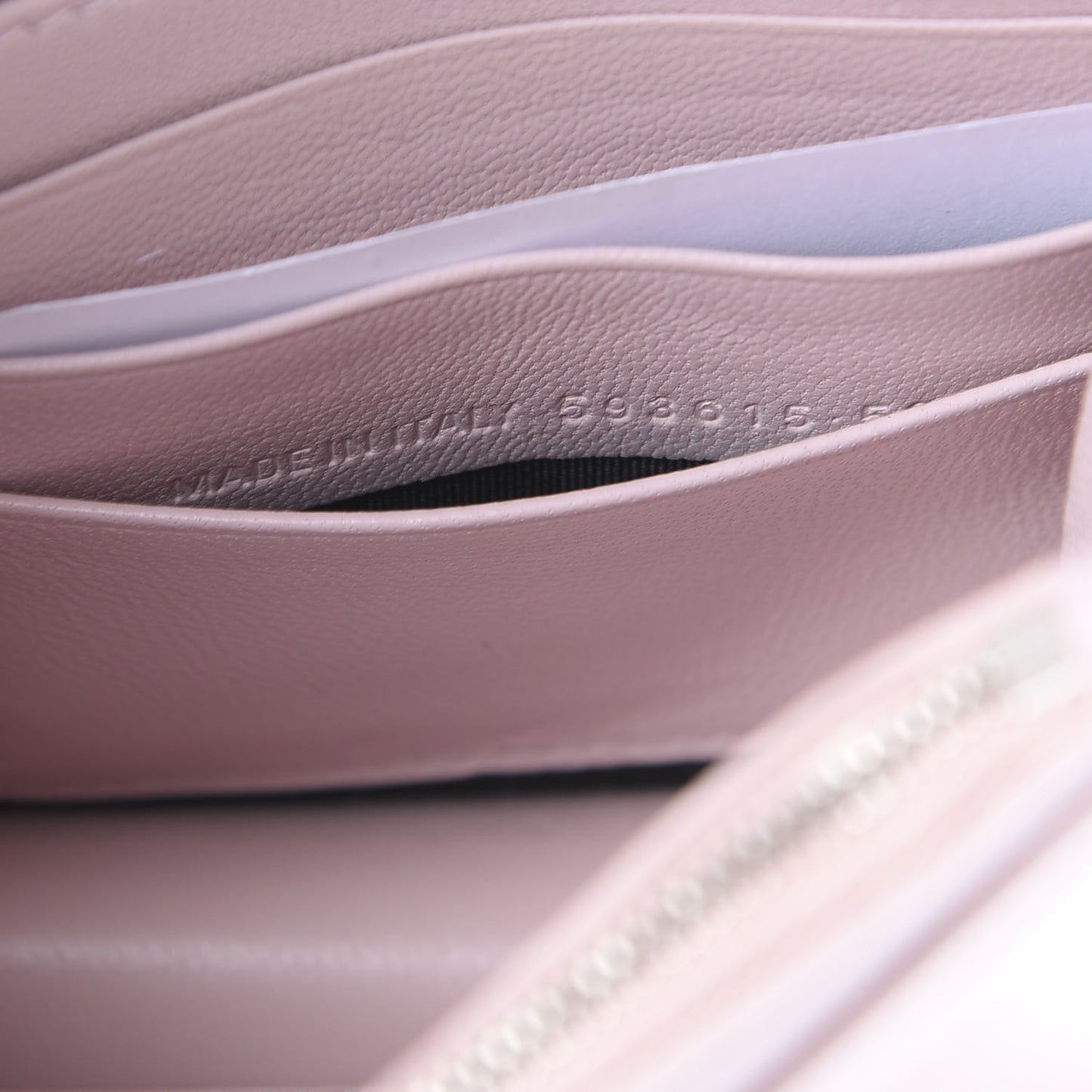 Smooth Calfskin B Wallet on Chain Light Rose