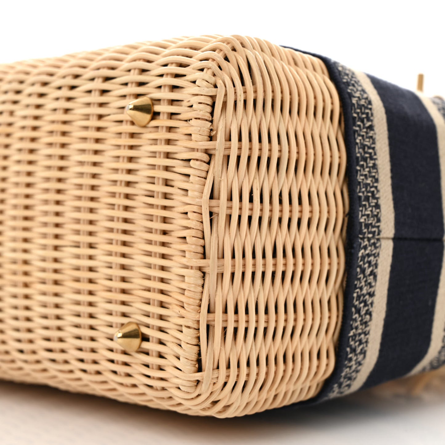 Wicker Oblique Medium Lady Dior Bag Blue