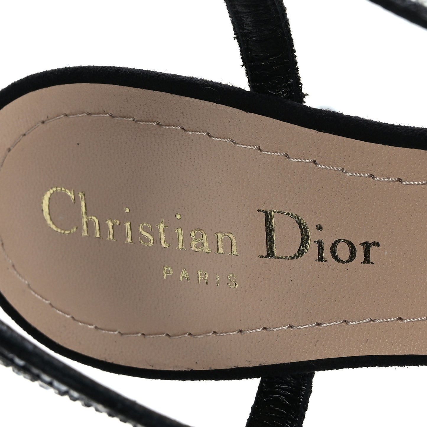 Crystal Suede Embroidered Dway 65mm Sandals 38 Black