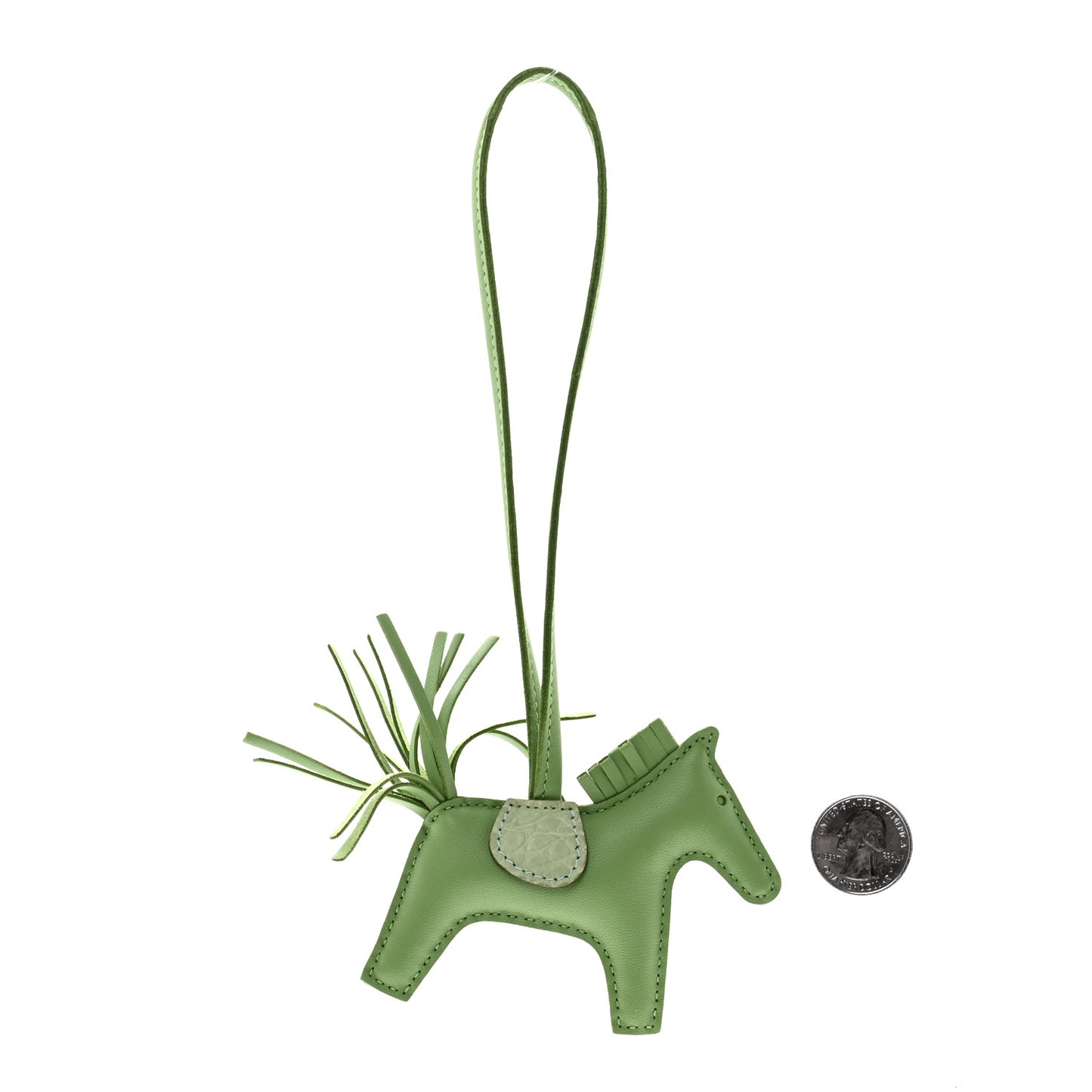 Milo Lambskin Matte Alligator Touch Grigri Rodeo Horse Bag Charm PM Vert Criquet Vert D'eau