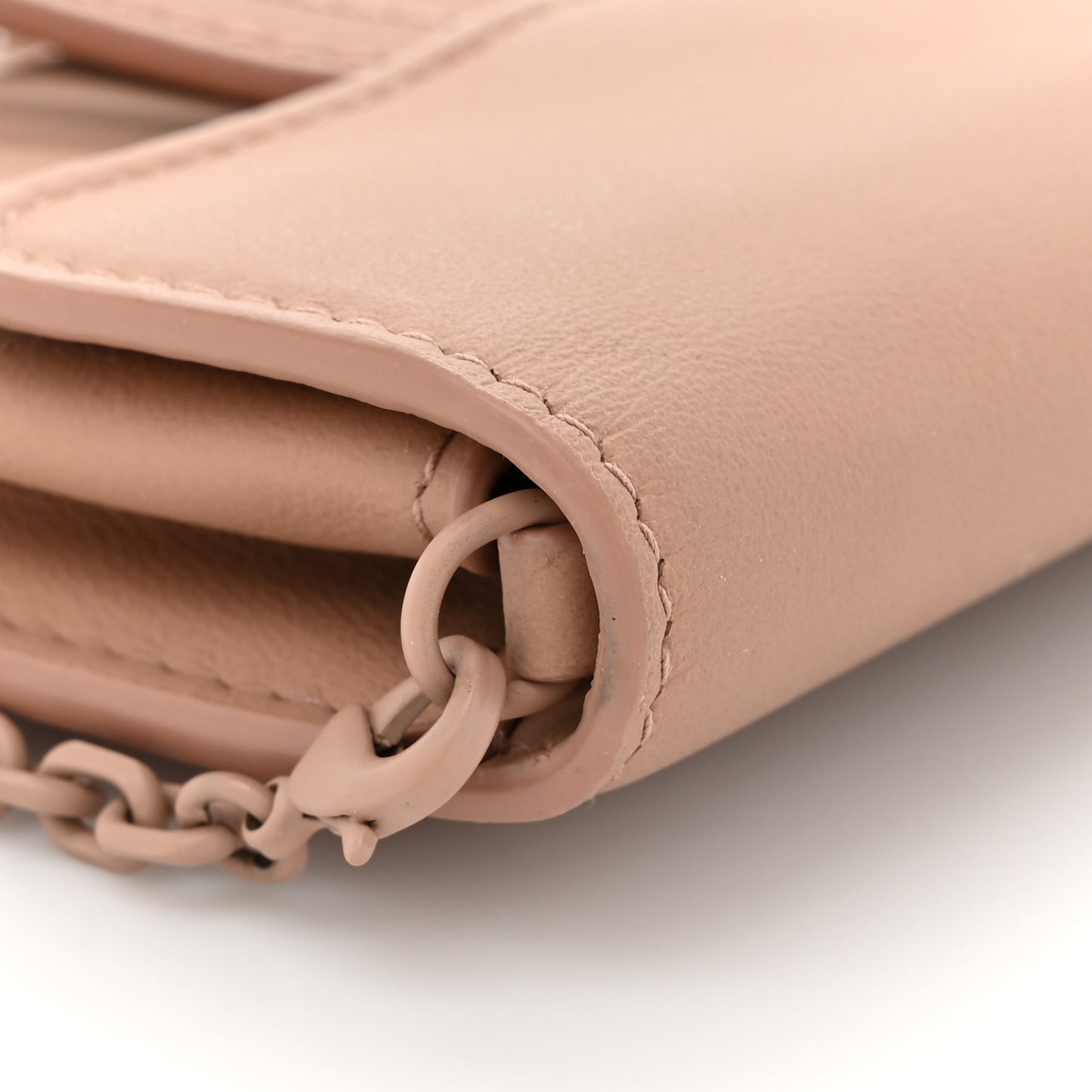 Ultra Matte Calfskin Nano Saddle Chain Pouch Rose Des Vents