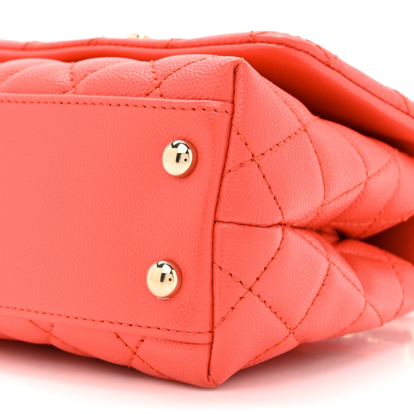 Caviar Quilted Extra Mini Coco Handle Flap Red