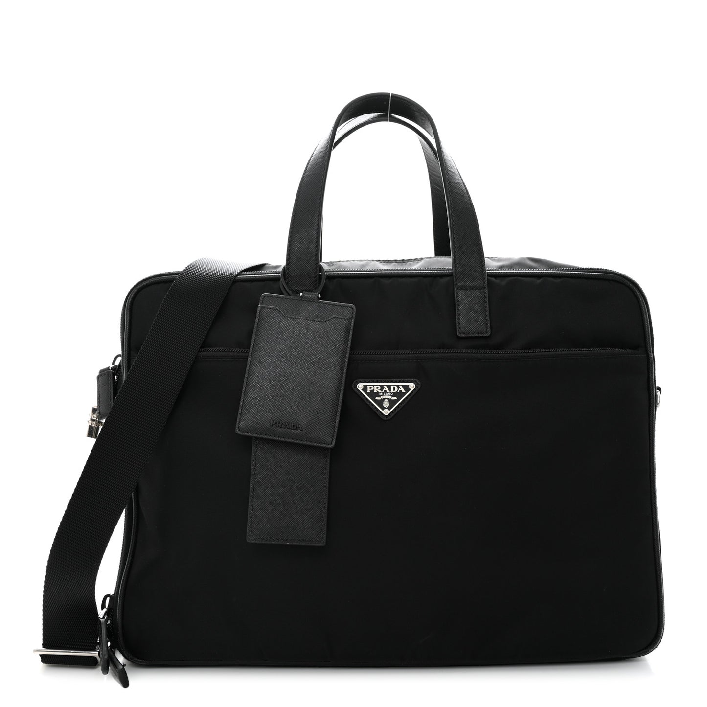 Tessuto Nylon Saffiano Briefcase Black