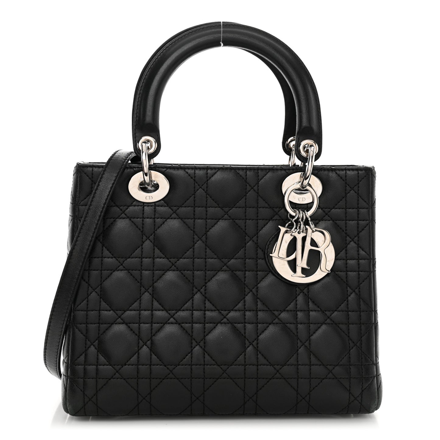 Lambskin Cannage Medium Lady Dior Black