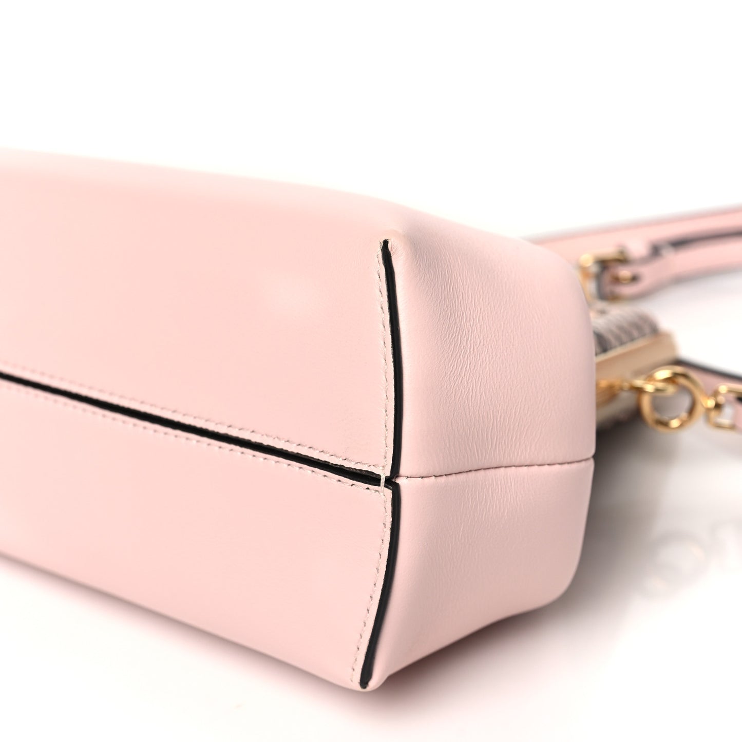 Shiny Nappa Snakeskin Small Fendi First Rosa Confetto Cipria