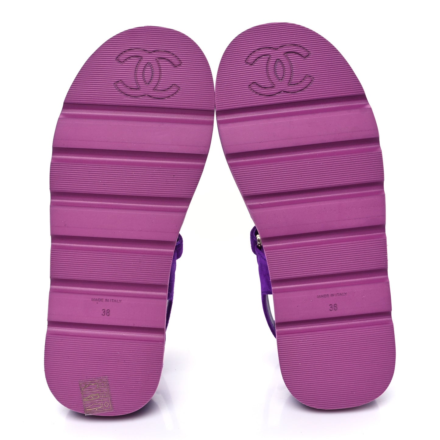 Suede Quilted Platform Sandals 38 Purple Light Purple