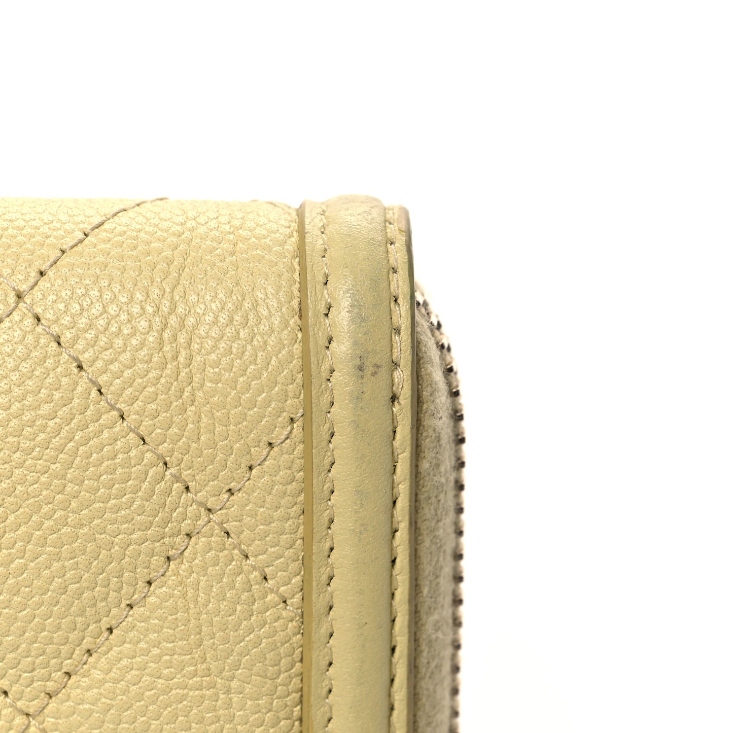 Caviar Quilted Filigree Zip Around Wallet Yellow