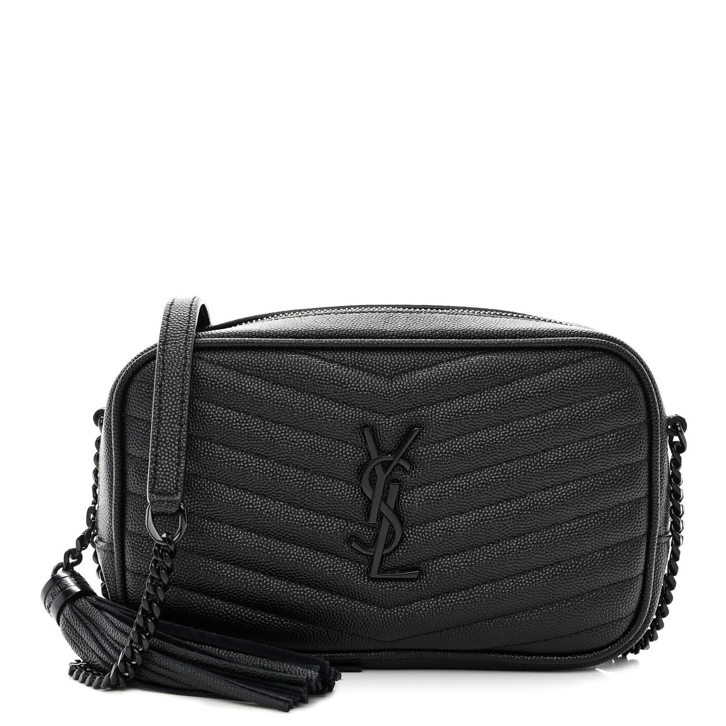Grain De Poudre Matelasse Monochrome Monogram Mini Lou Camera Bag Black
