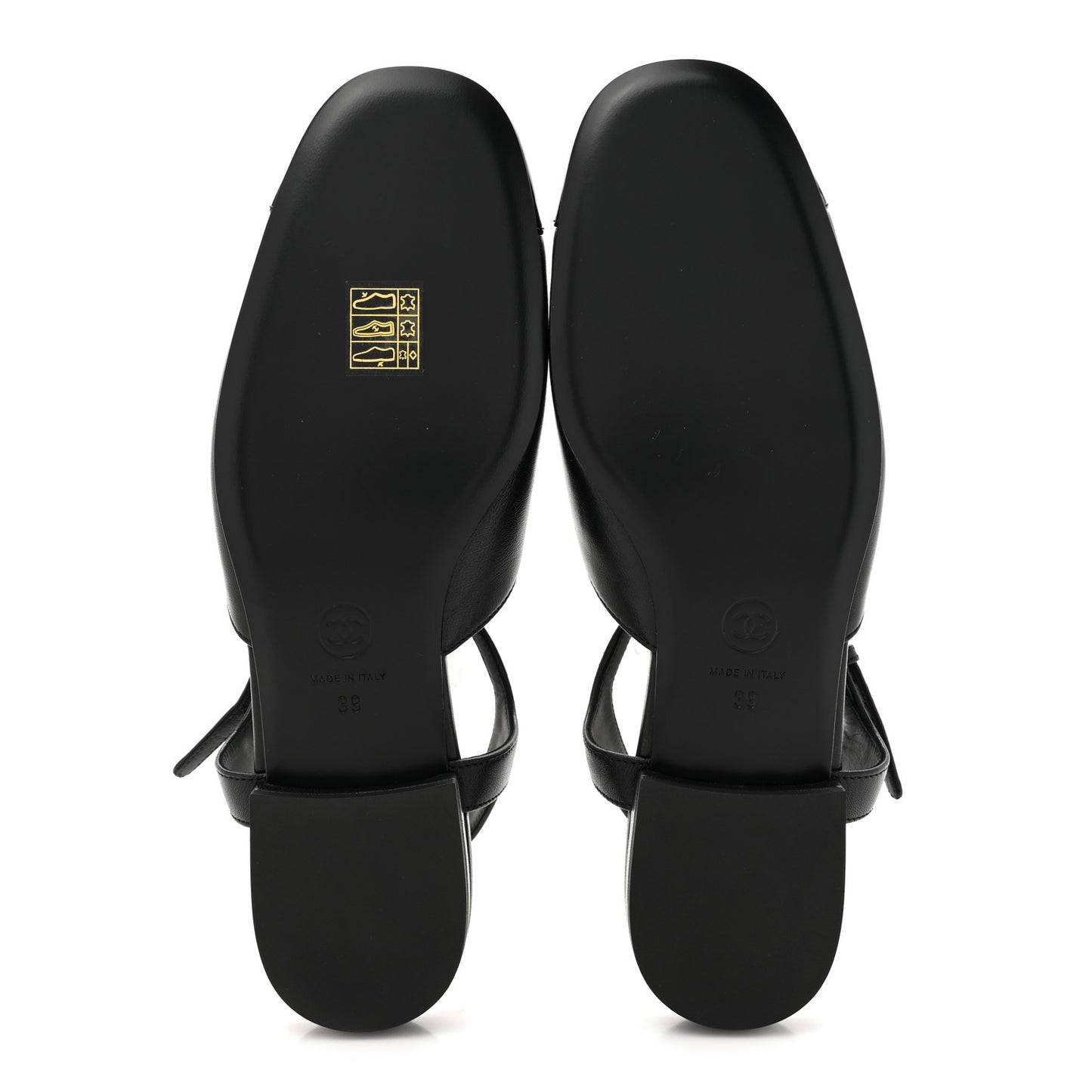 Lambskin Patent Cap Toe Crystal Enamel CC Mary Jane Slingback Flats 39 Black