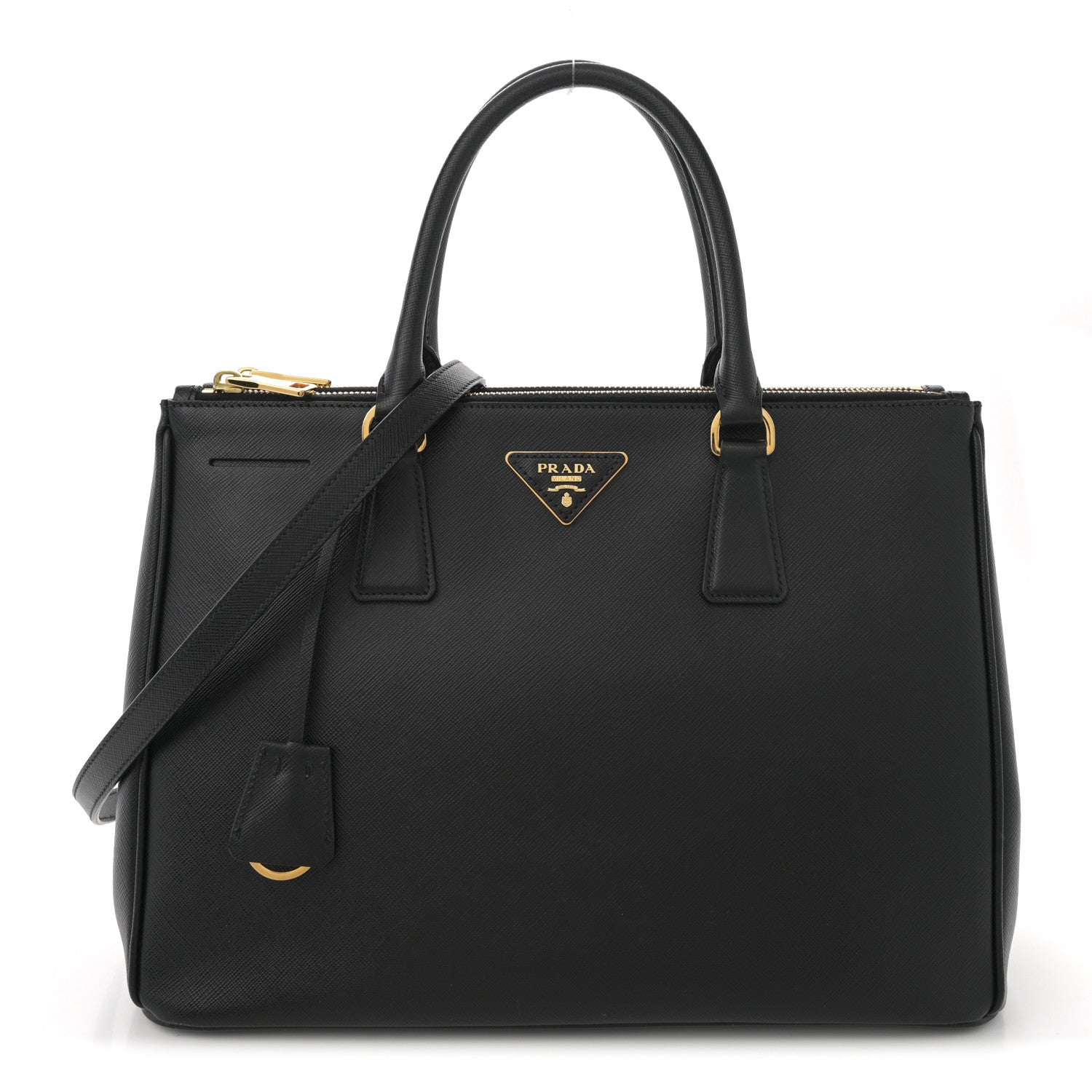 値下げPRADA SAFFIANOLUX Prada Saffiano Lux Large Galleria Double Zip Tote Black 1746742