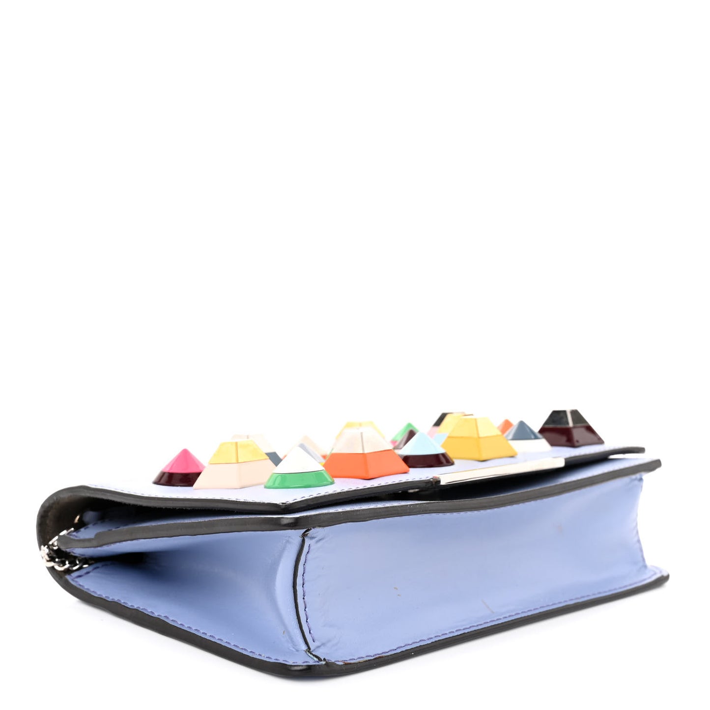 Vitello Dolce Studded Tube Wallet On Chain Ardesia Multicolor