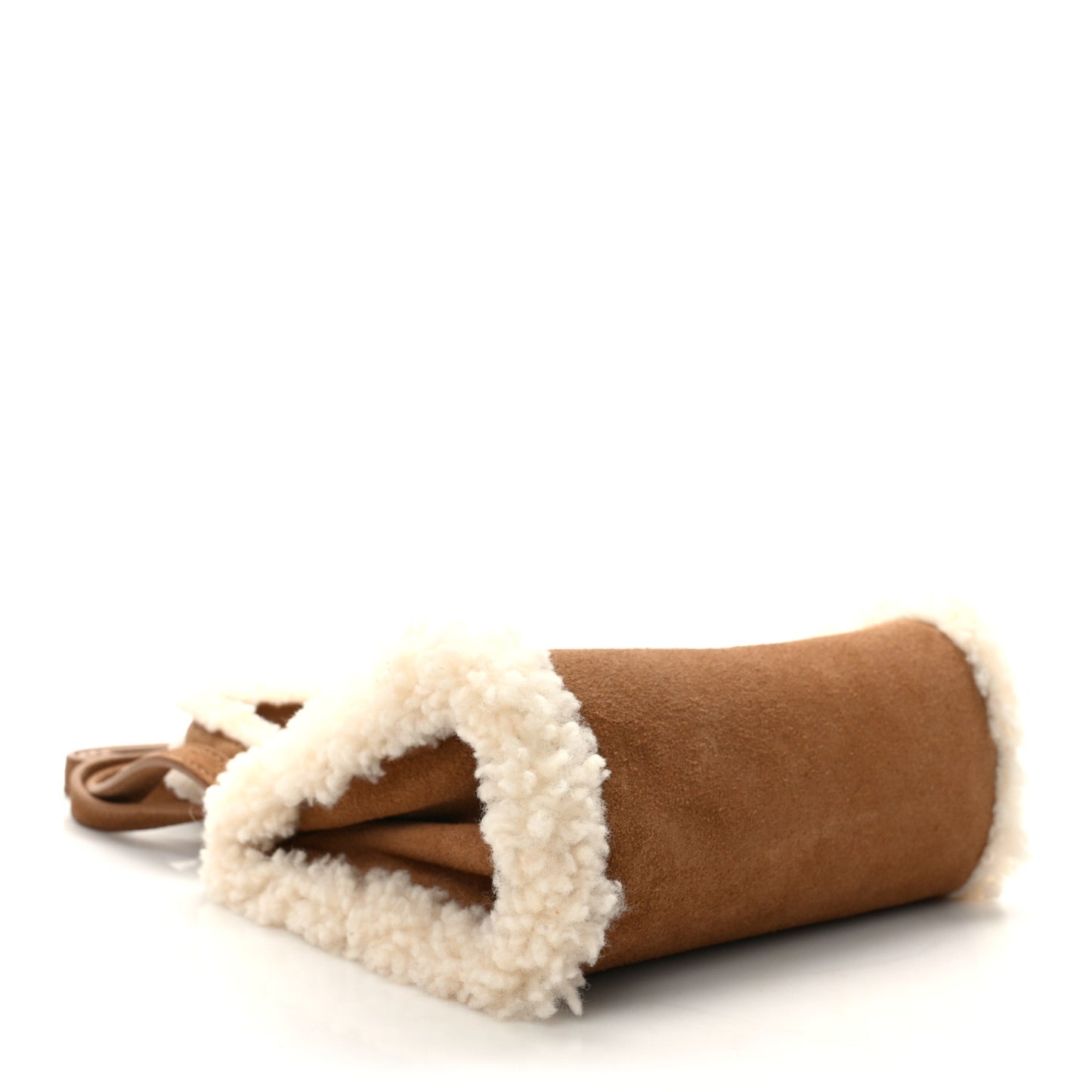 X UGG Suede shearling Small Shopping Bag Chestnut
