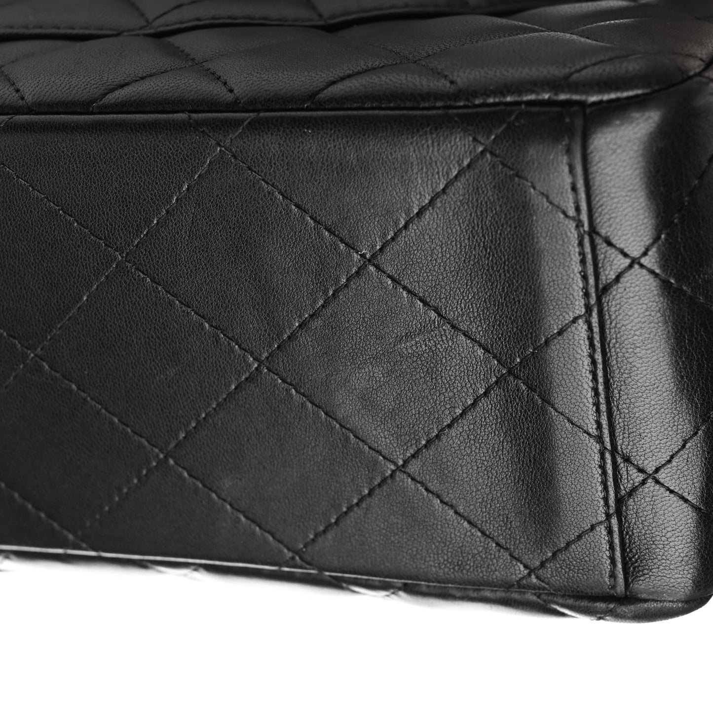 Lambskin Quilted Maxi Double Flap Black