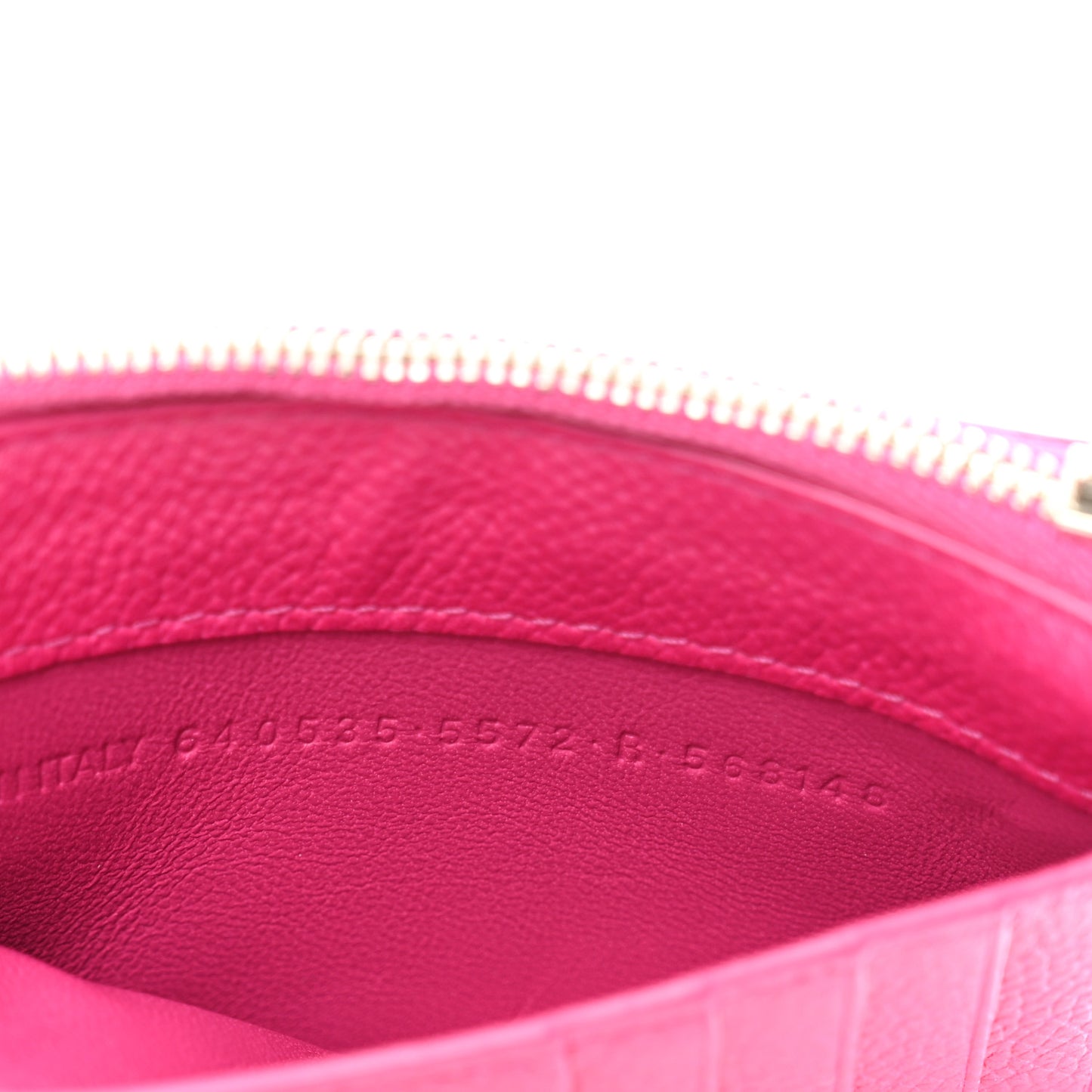 Grained Calfskin Large Cash Long Coin Card Holder Hot Pink
