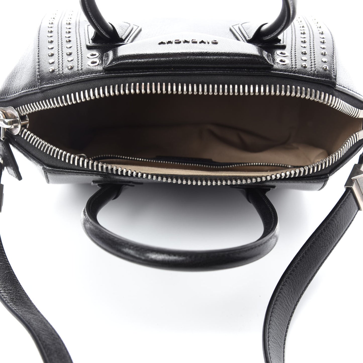 Goatskin Small Studded Antigona Black