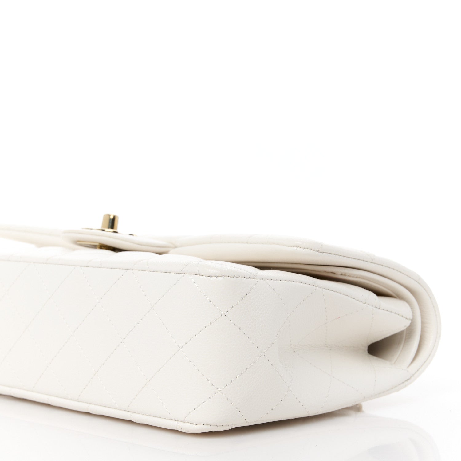 Chanel Caviar Quilted Medium Double Flap White 11 of 12