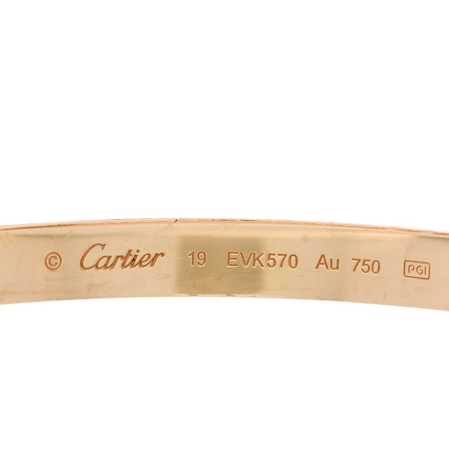 18K Yellow Gold LOVE Bracelet 19