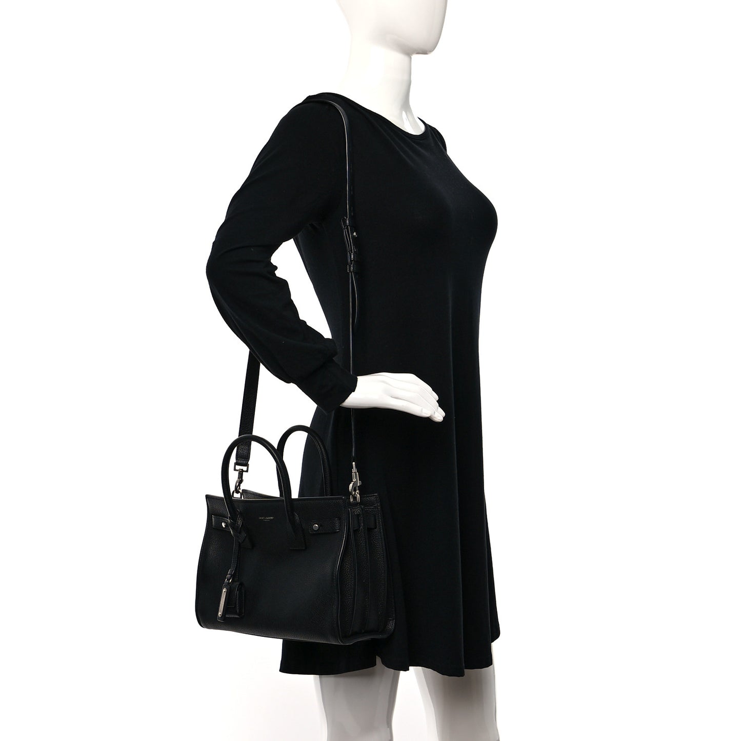 Grained Calfskin Baby Sac De Jour Souple Black