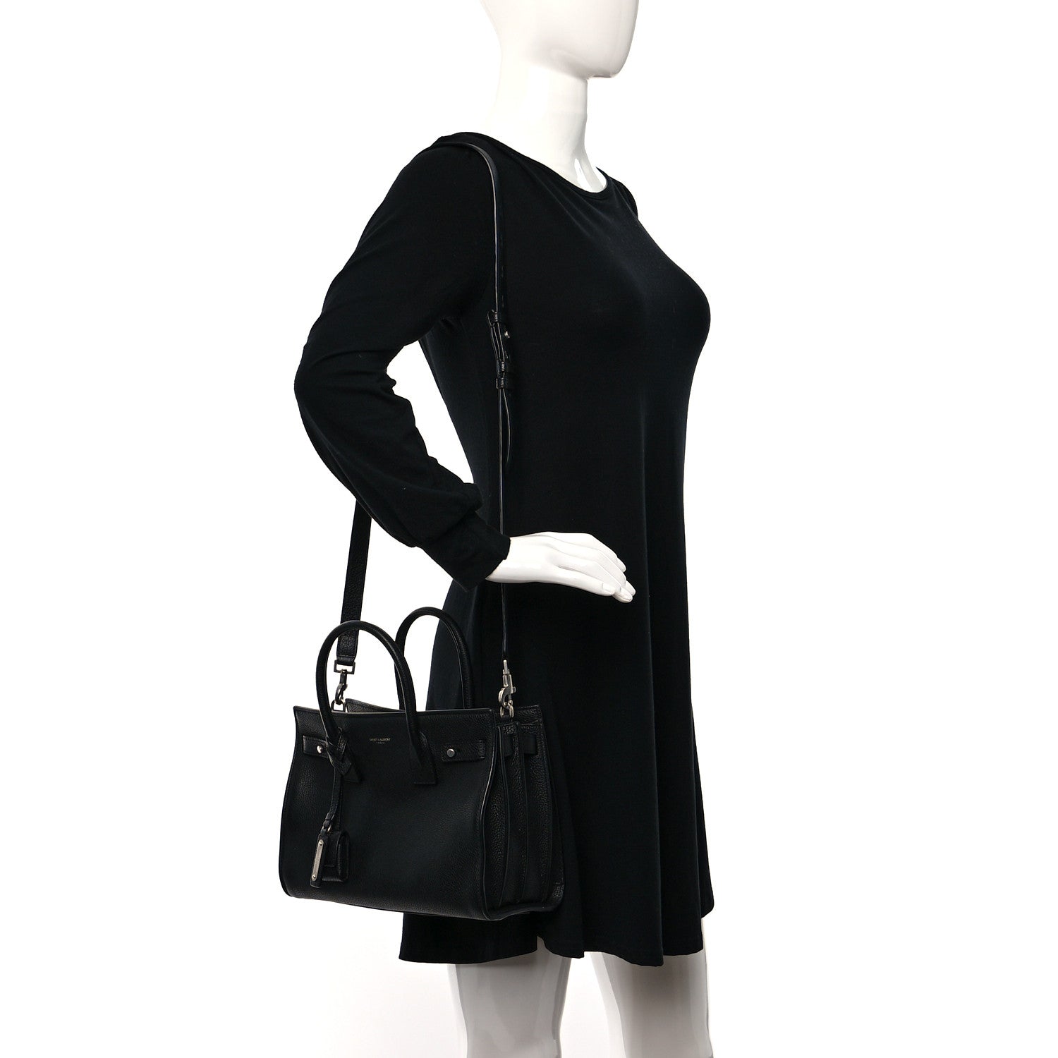 Saint Laurent Grained Calfskin Baby Sac De Jour Souple Black 2 of 11