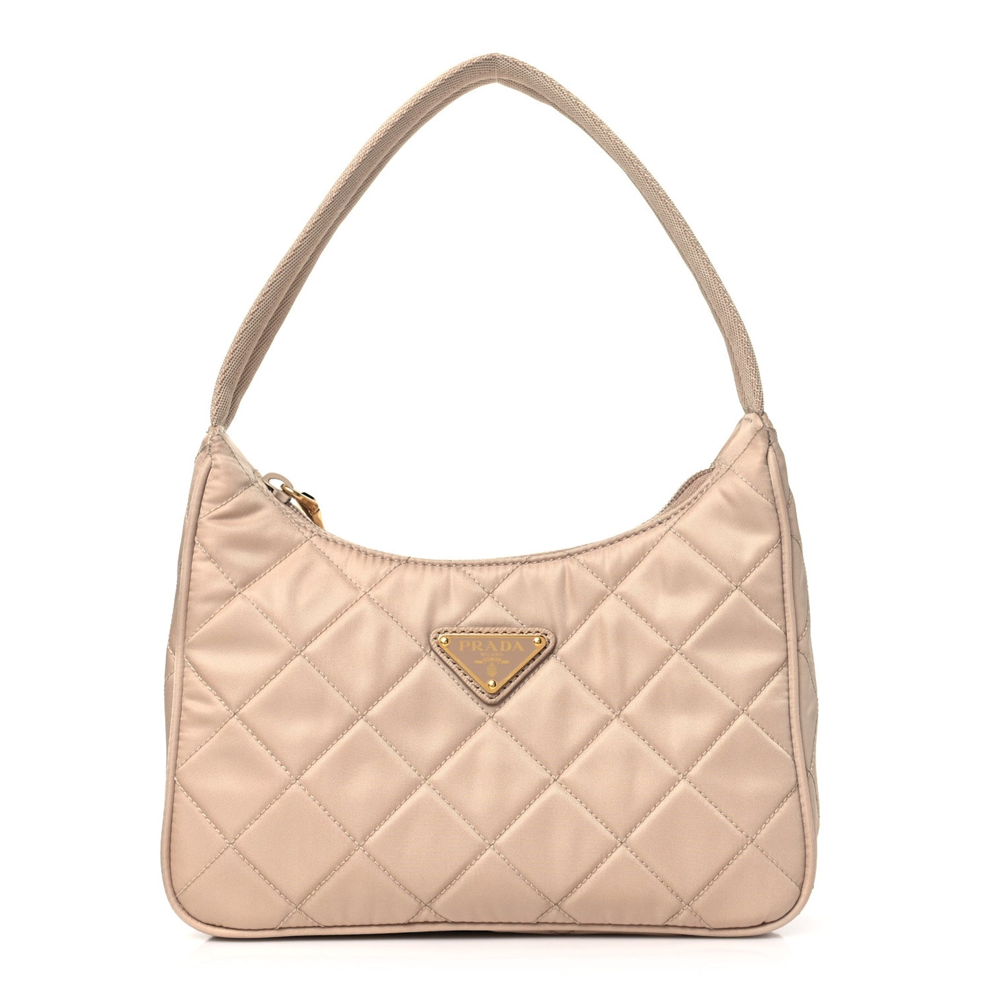 Tessuto Nylon Impuntu Quilted Shoulder Bag Cammeo