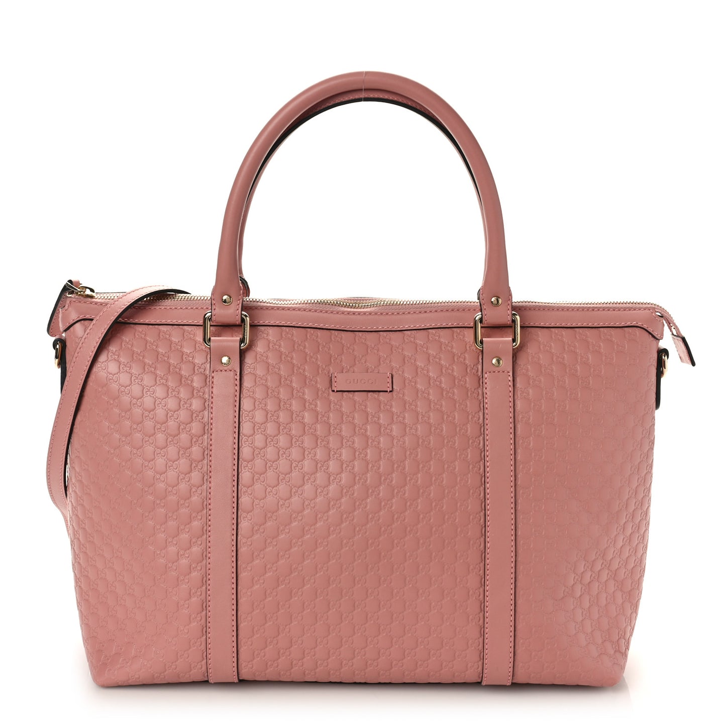 Soft Microguccissima Medium Zippered Satchel Soft Pink