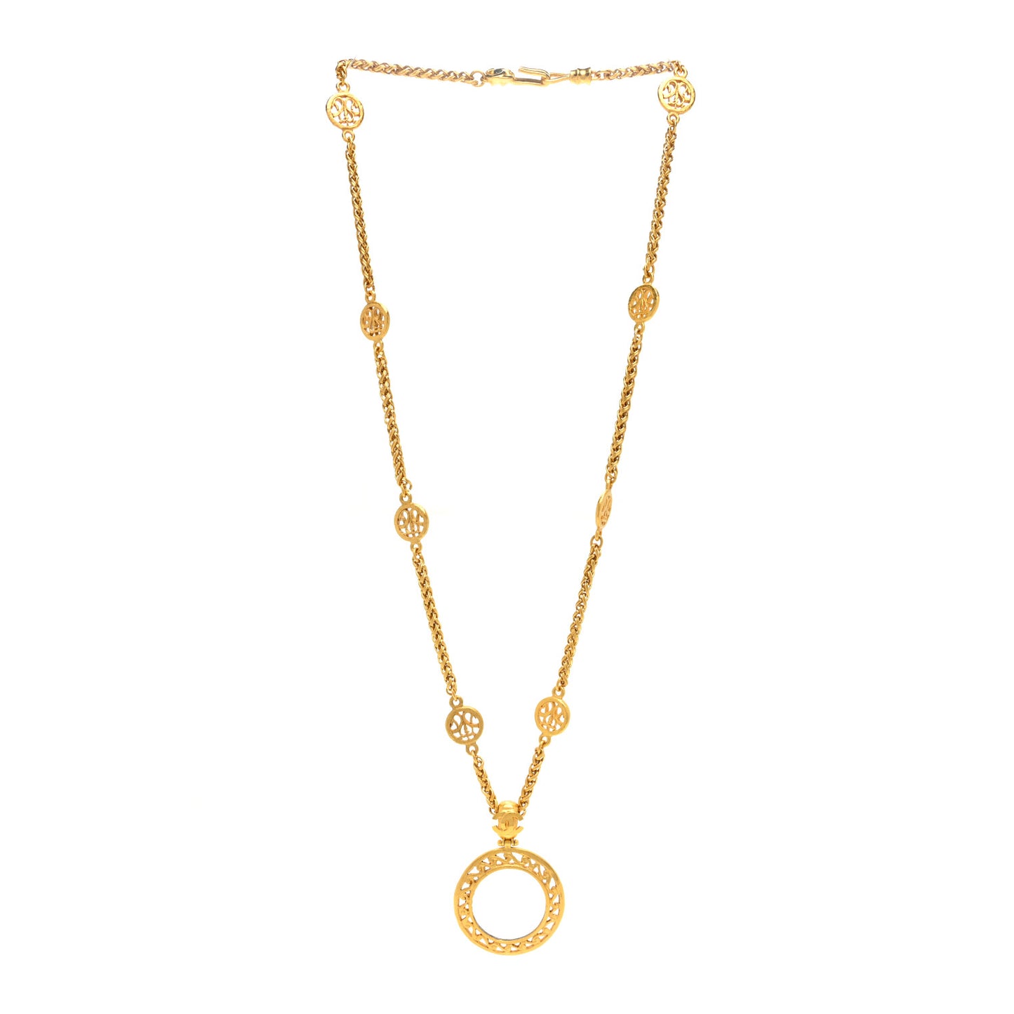 Loupe Magnifying Glass Necklace Gold