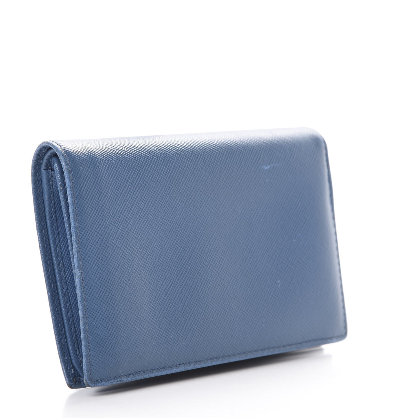 Saffiano Metal Compact Snap Bi-Fold Wallet Cobalto