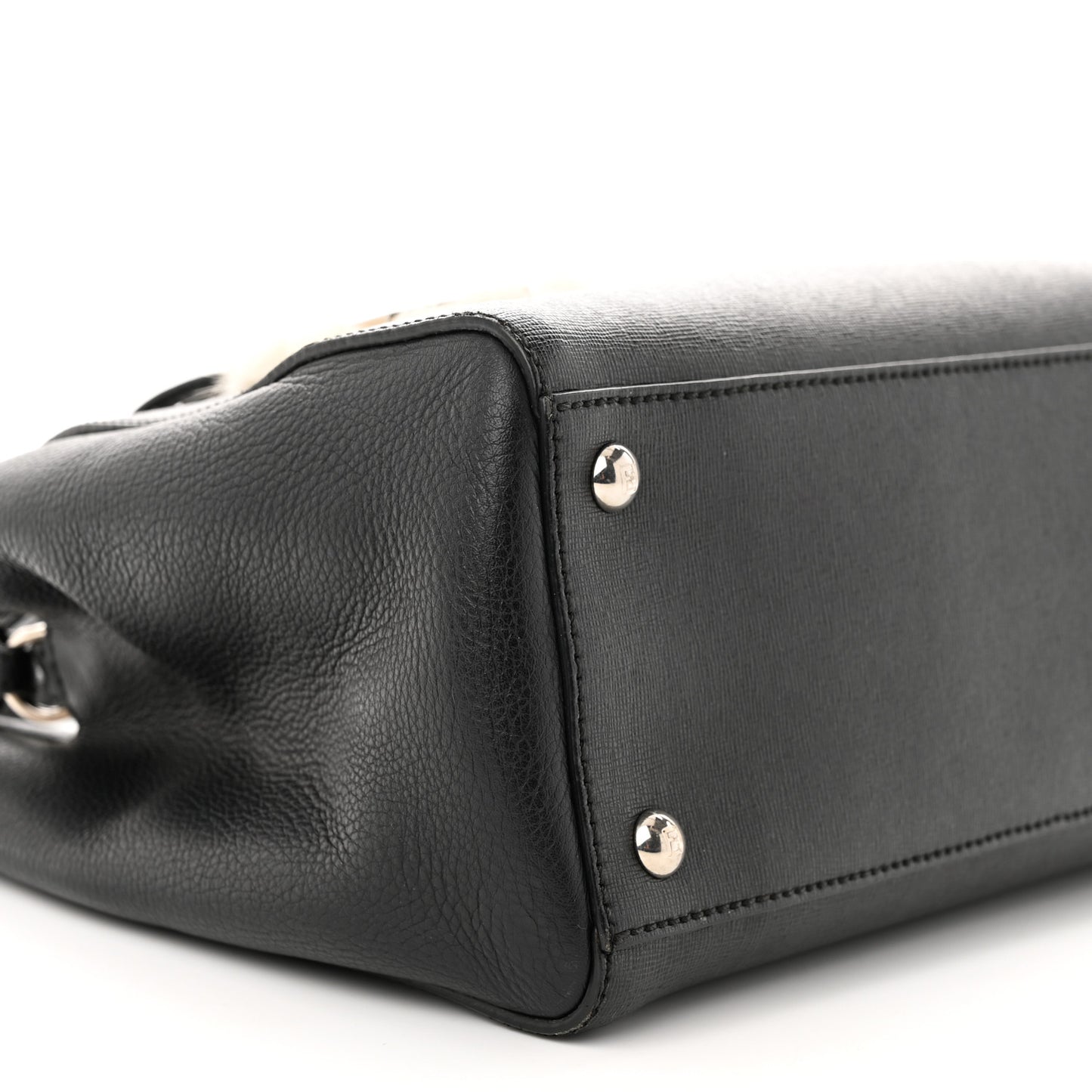 Vitello Elite Flamingo Mink Monster Charm Petite 2Jours Tote Black Multicolor