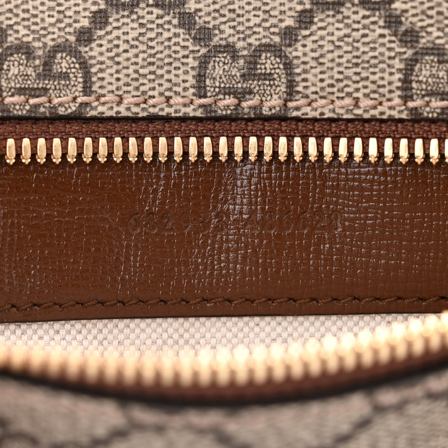 GG Supreme Monogram Textured Calfskin Retro Interlocking G Belt Bag Beige Ebony Brown Sugar