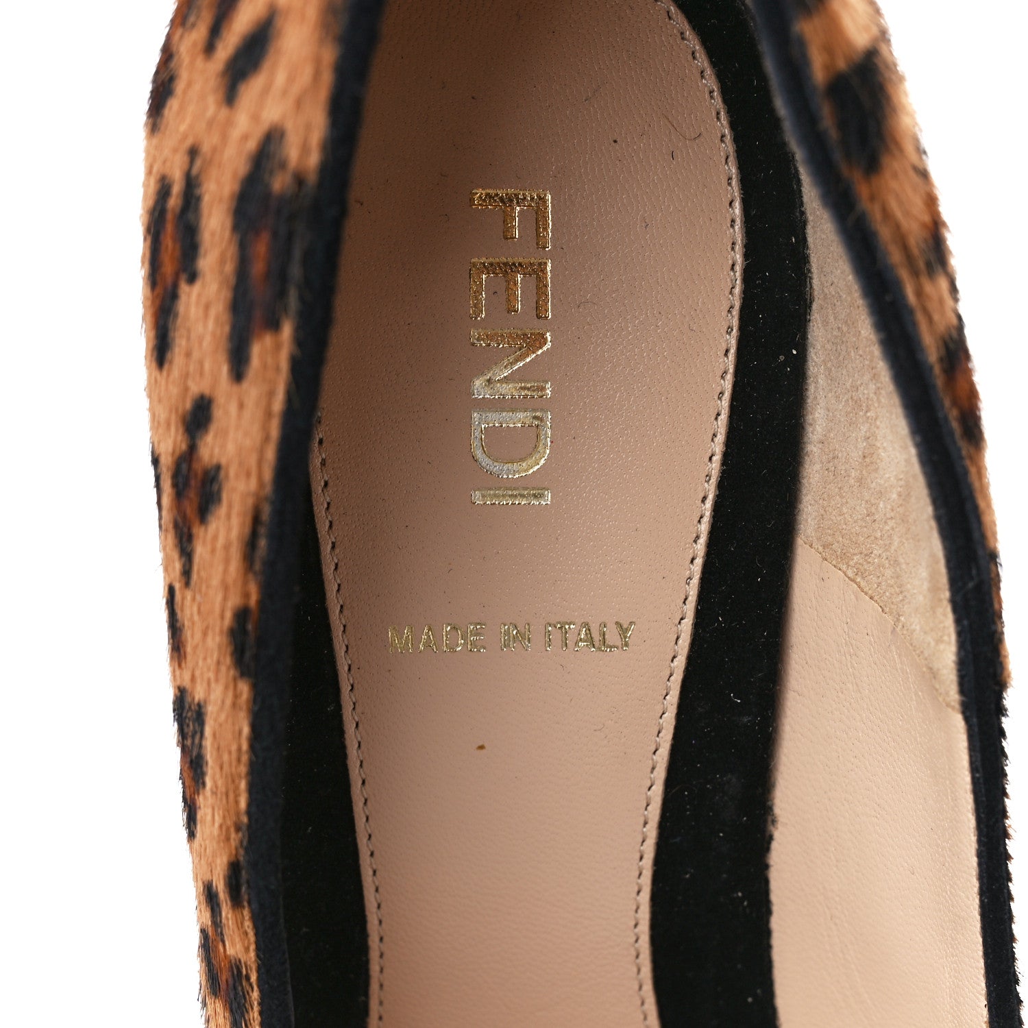 Fendi Pony Hair Leopard Platform Pumps 37 Natural 7 of 11