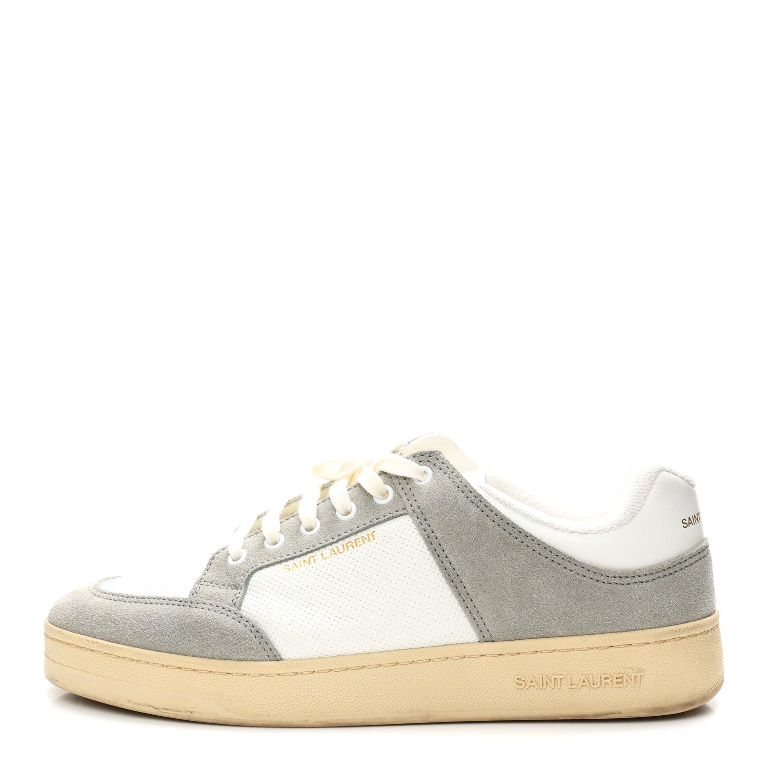 Saint Laurent Calfskin Perforated Suede Mens SL61 Sneakers 45 