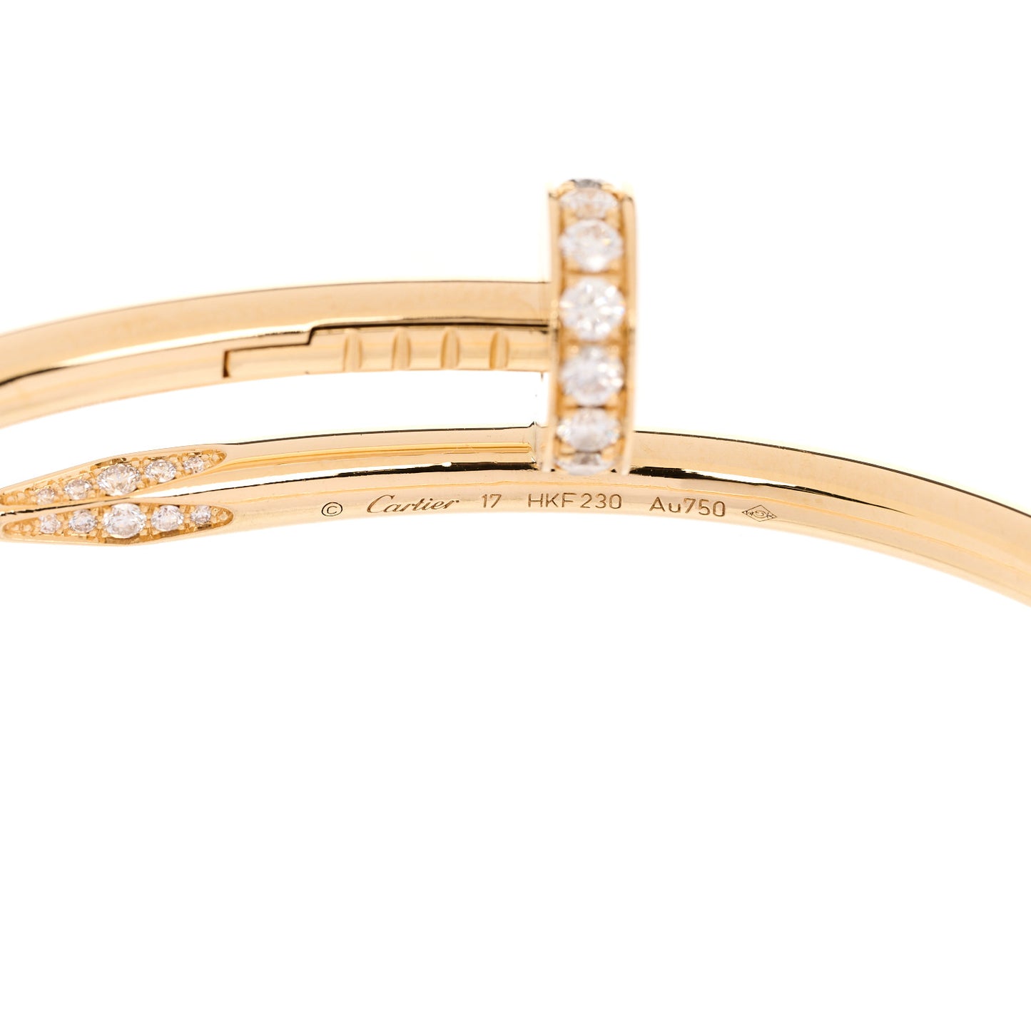 18K Yellow Gold Diamond Juste Un Clou Bracelet 17